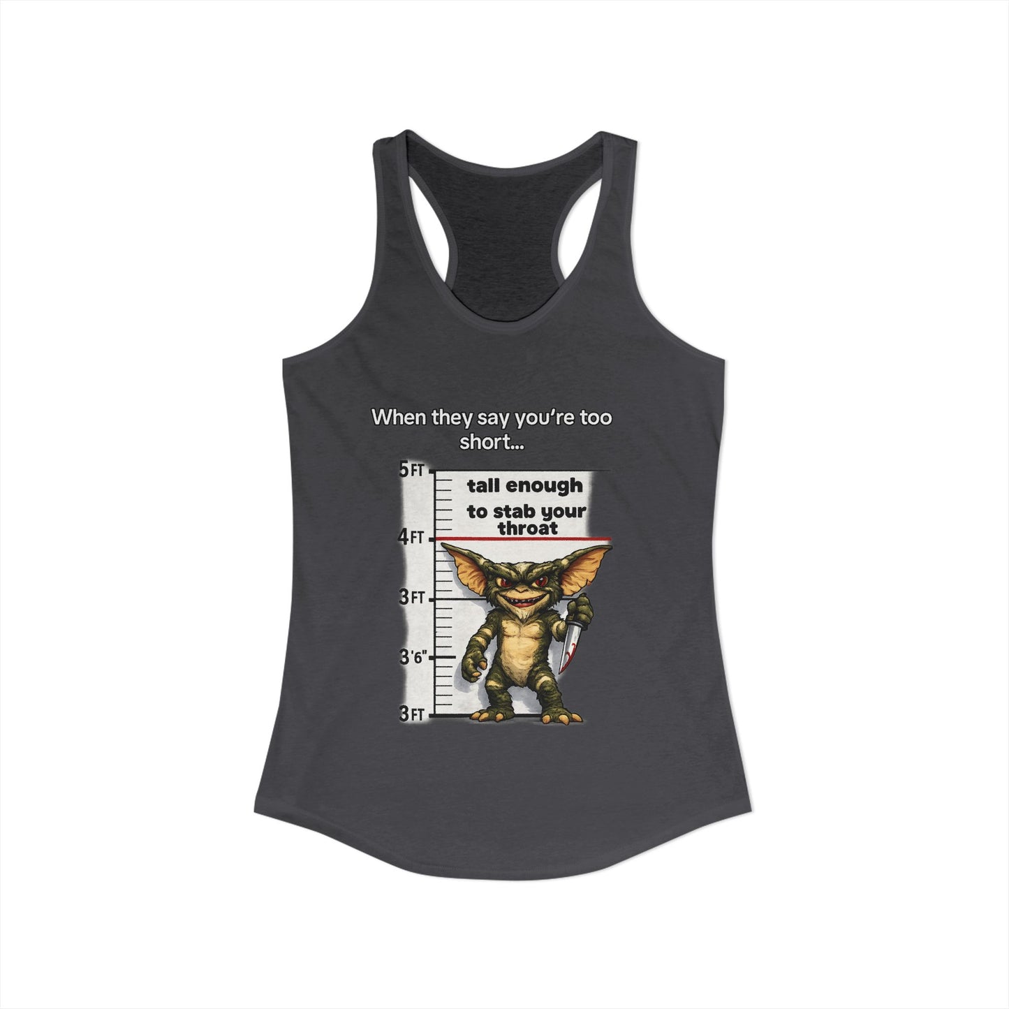 Funny Short People Throat Stab Tank | Sarcastic Quote Graphic
