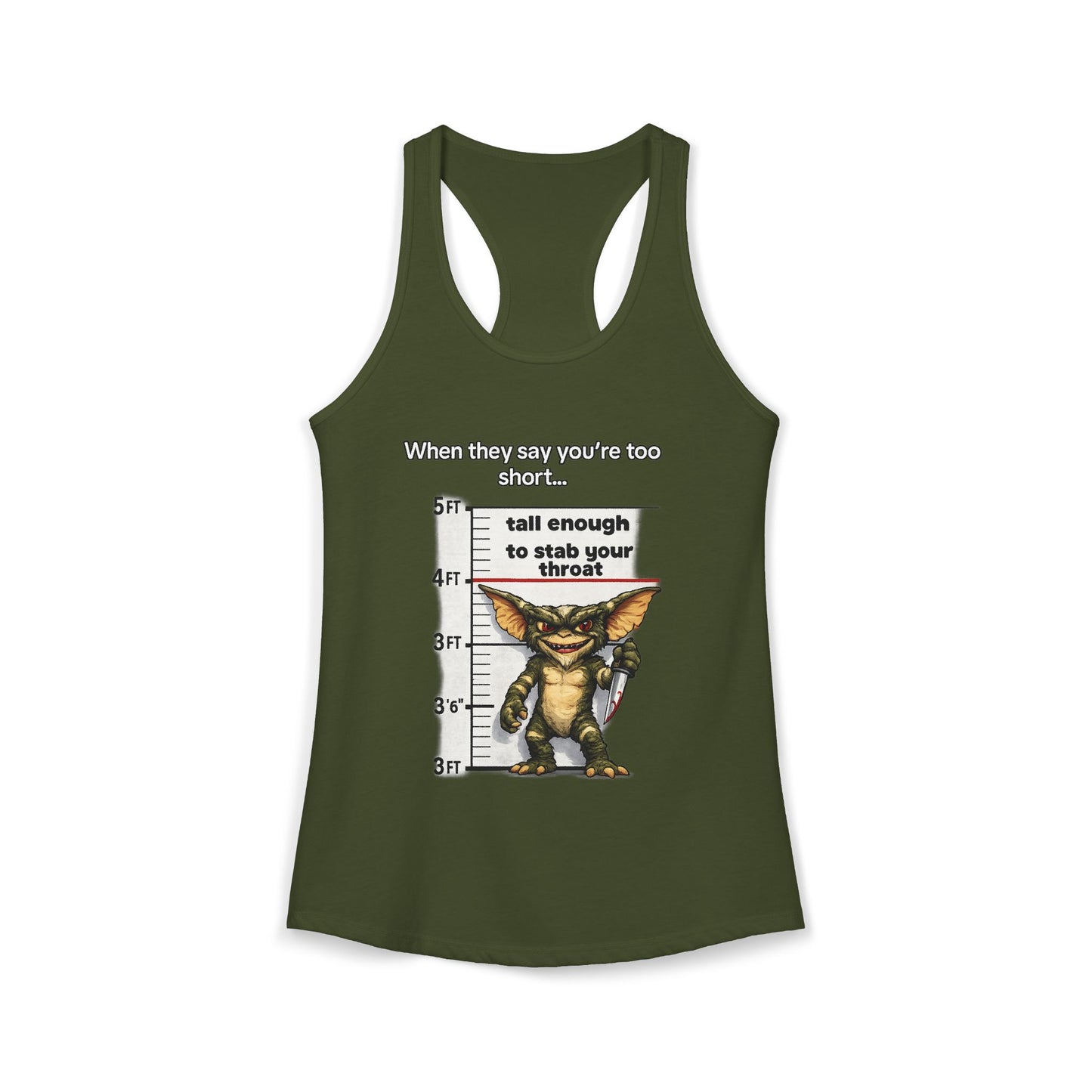 Funny Short People Throat Stab Tank | Sarcastic Quote Graphic