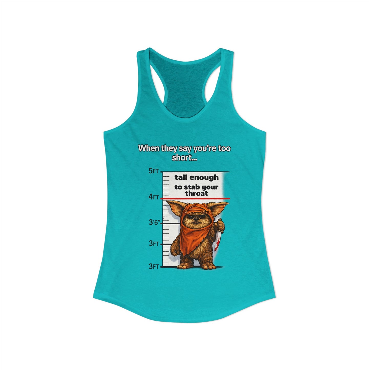 Ewolk Short People Tank Racerback Tank | Novelty Illustration, Cute Character