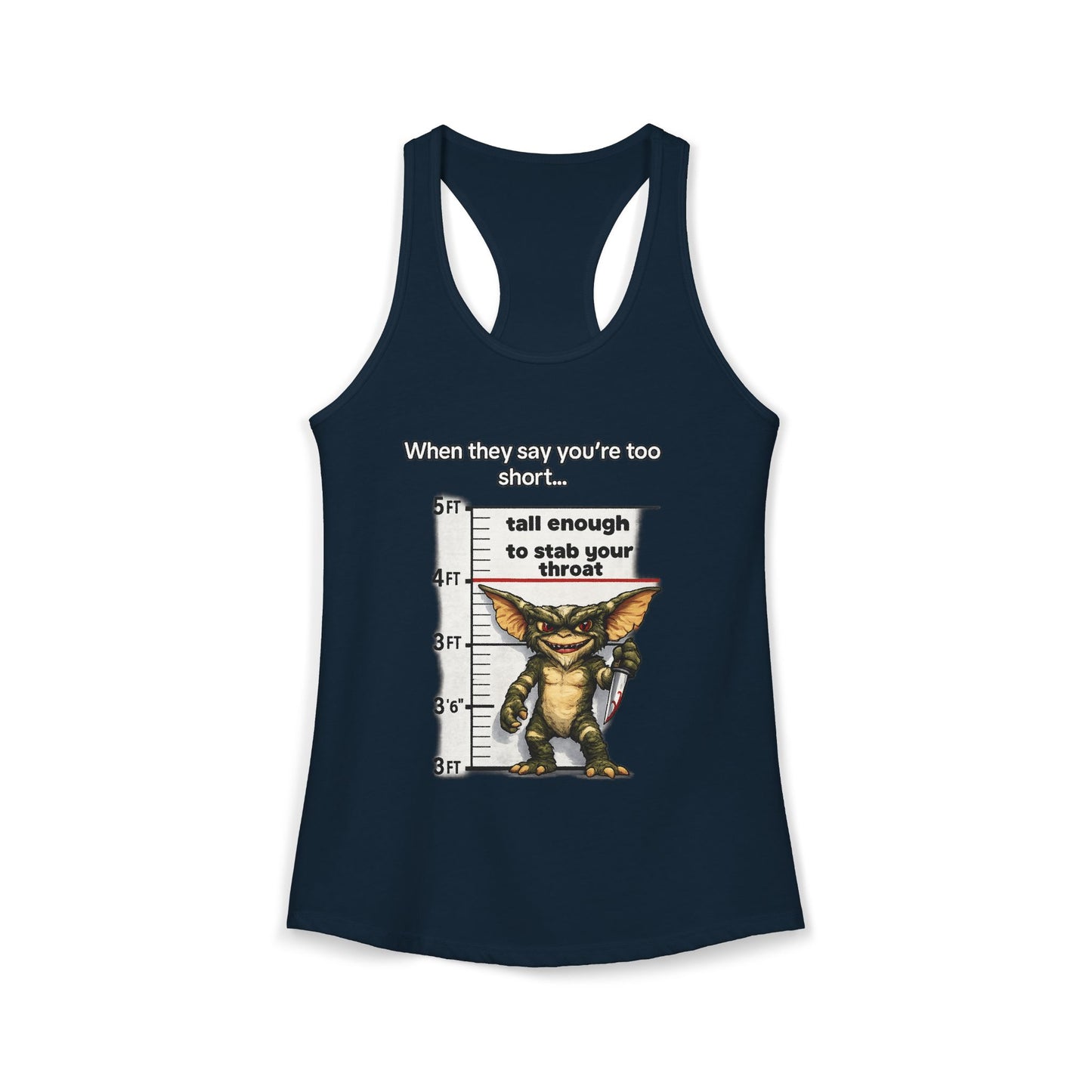 Funny Short People Throat Stab Tank | Sarcastic Quote Graphic