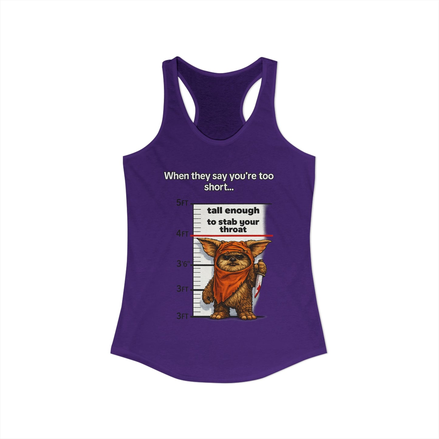 Ewolk Short People Tank Racerback Tank | Novelty Illustration, Cute Character