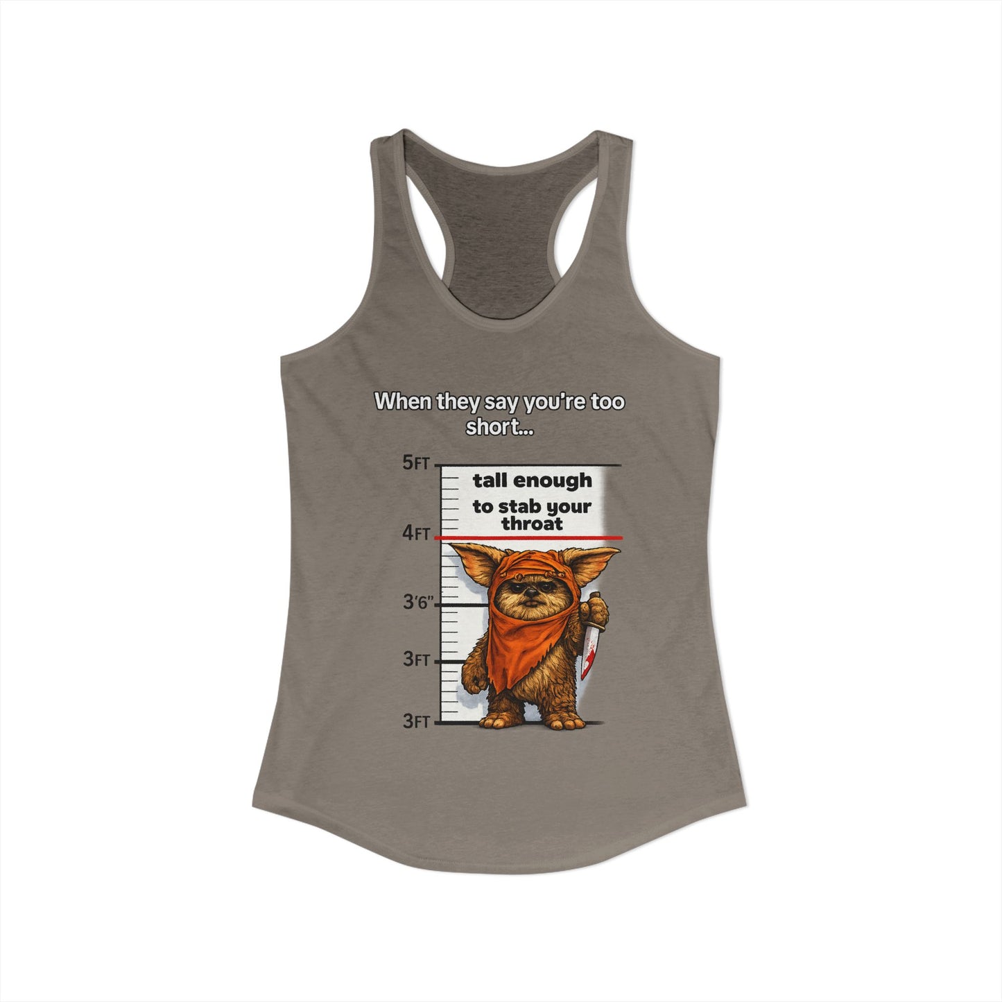 Ewolk Short People Tank Racerback Tank | Novelty Illustration, Cute Character