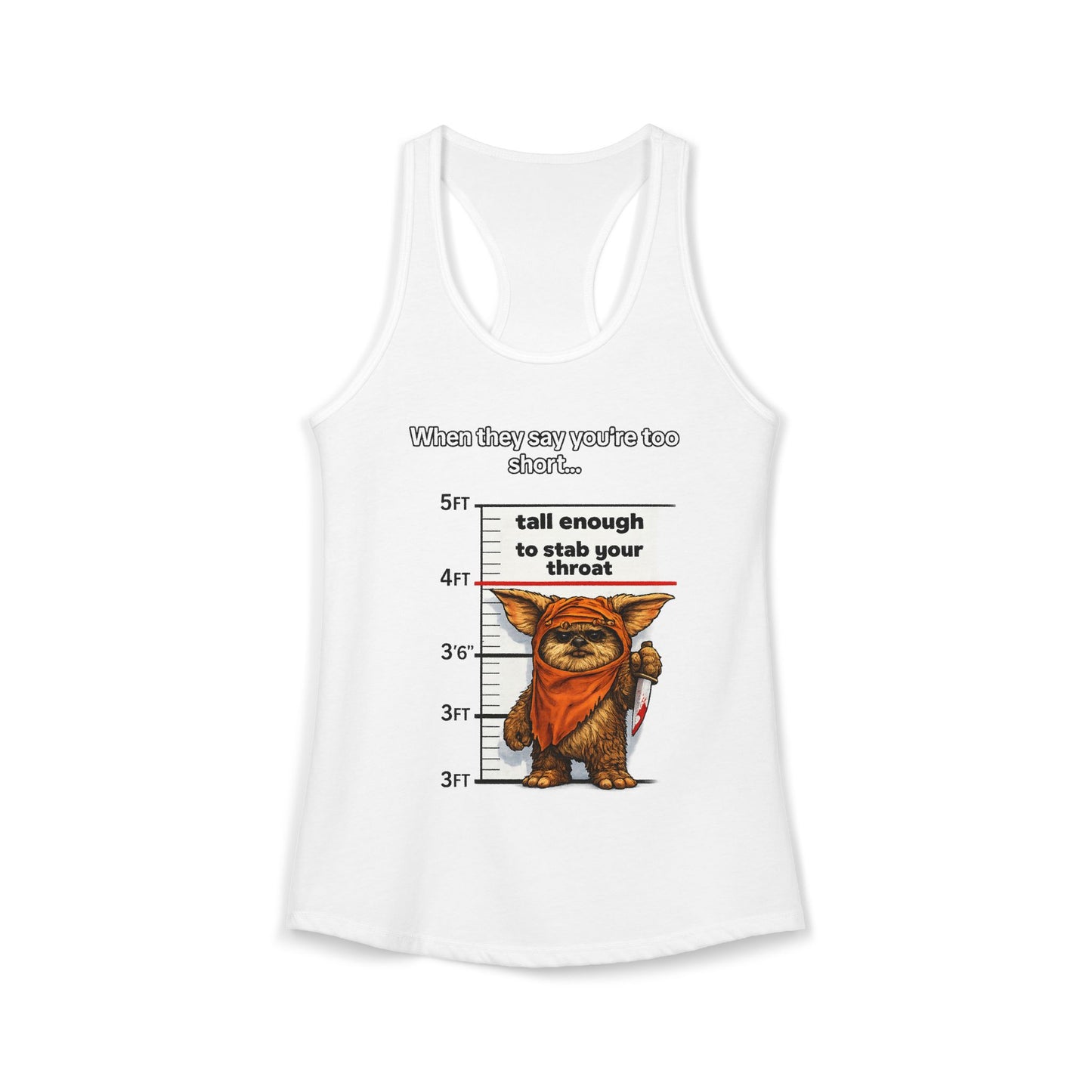 Ewolk Short People Tank Racerback Tank | Novelty Illustration, Cute Character