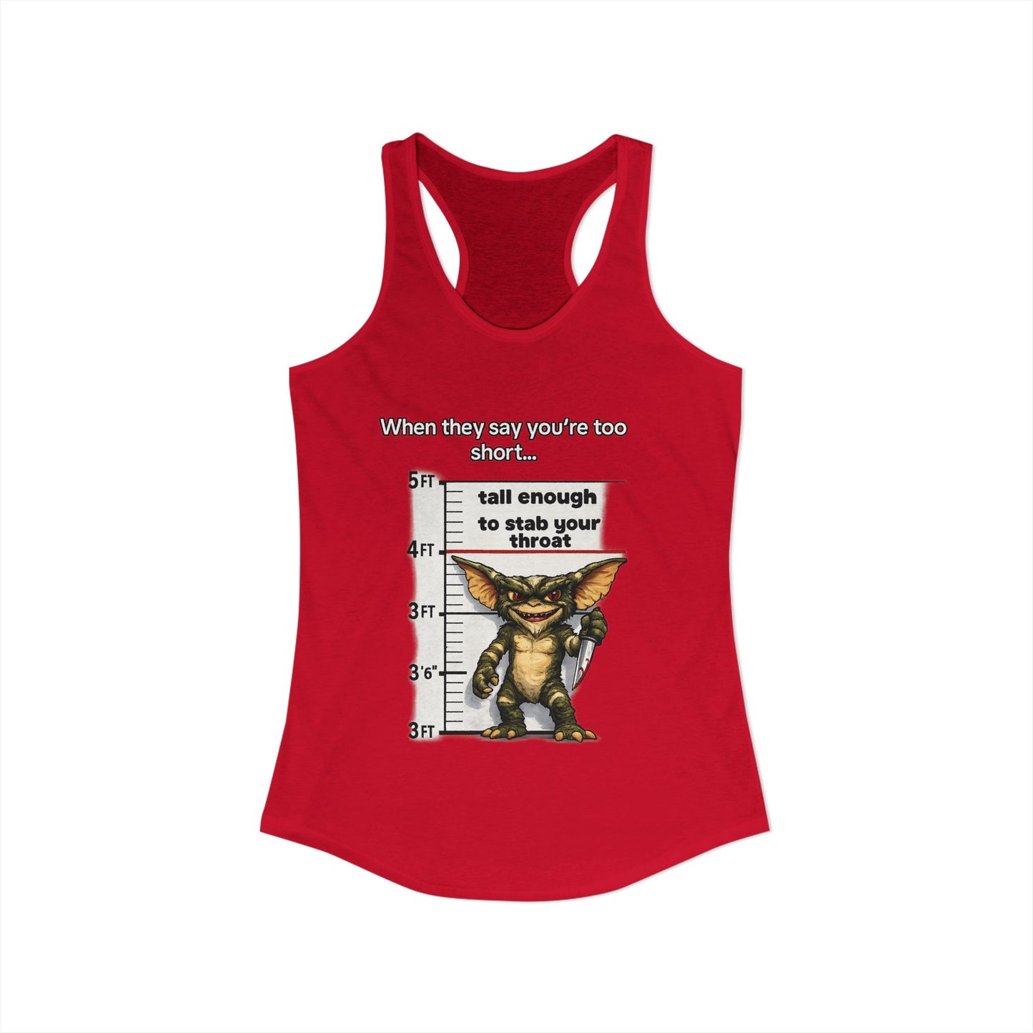 Funny Short People Throat Stab Tank | Sarcastic Quote Graphic
