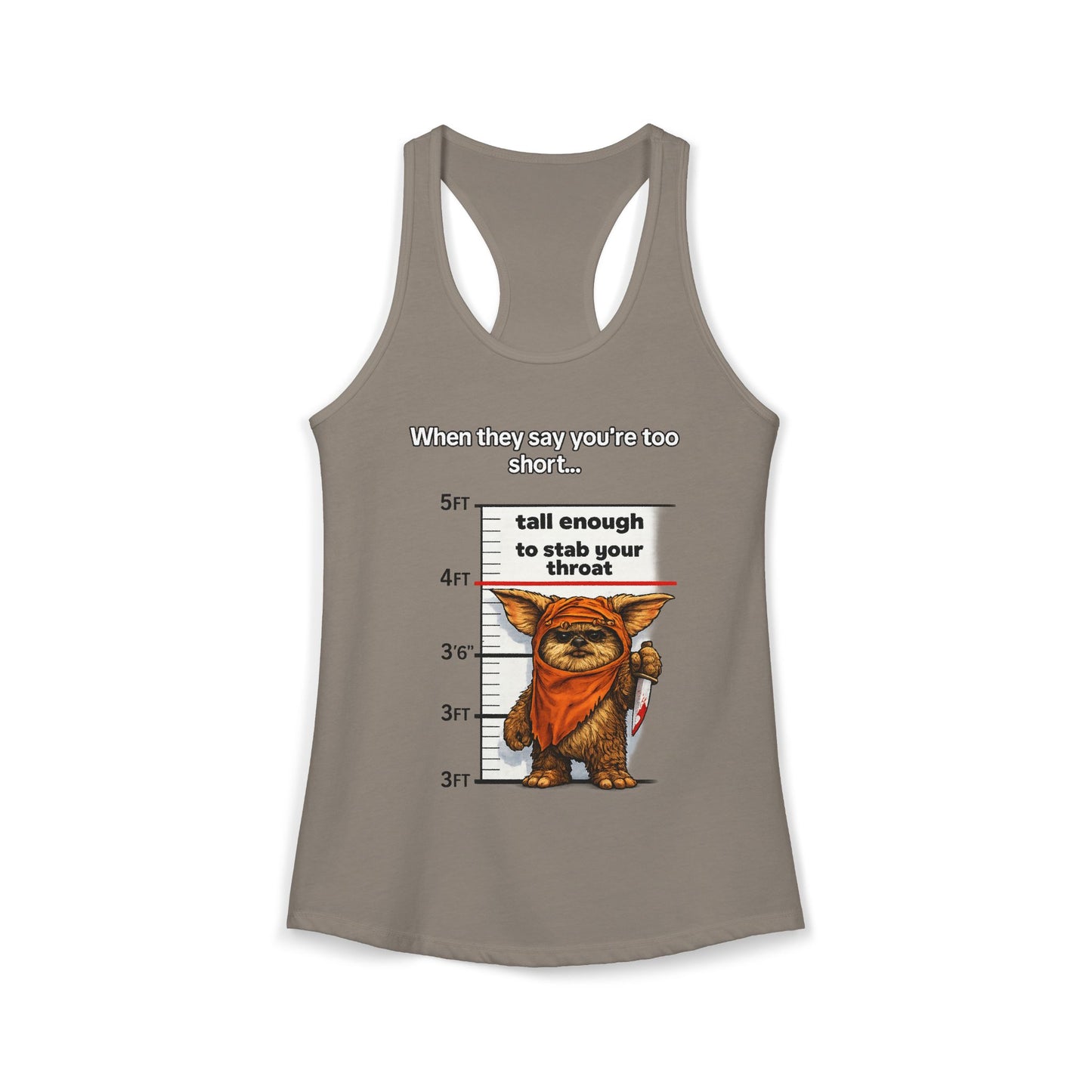 Ewolk Short People Tank Racerback Tank | Novelty Illustration, Cute Character