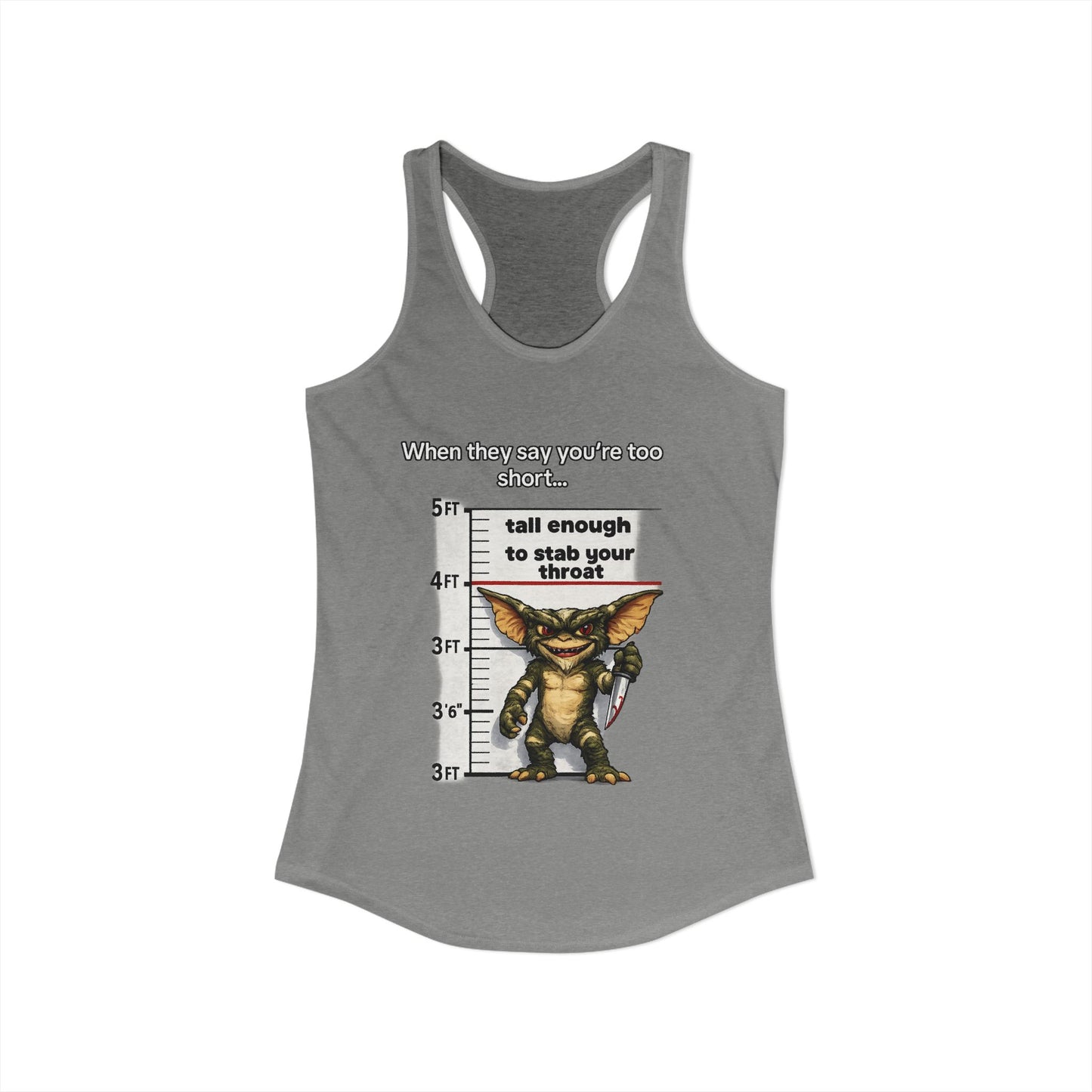Funny Short People Throat Stab Tank | Sarcastic Quote Graphic