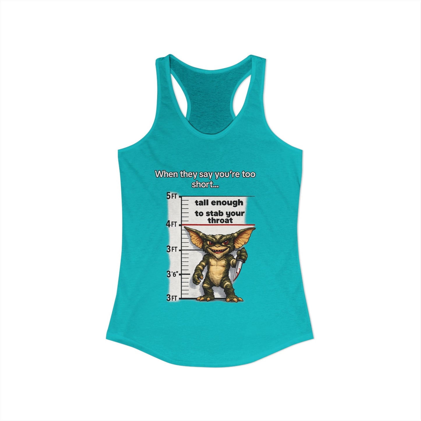 Funny Short People Throat Stab Tank | Sarcastic Quote Graphic