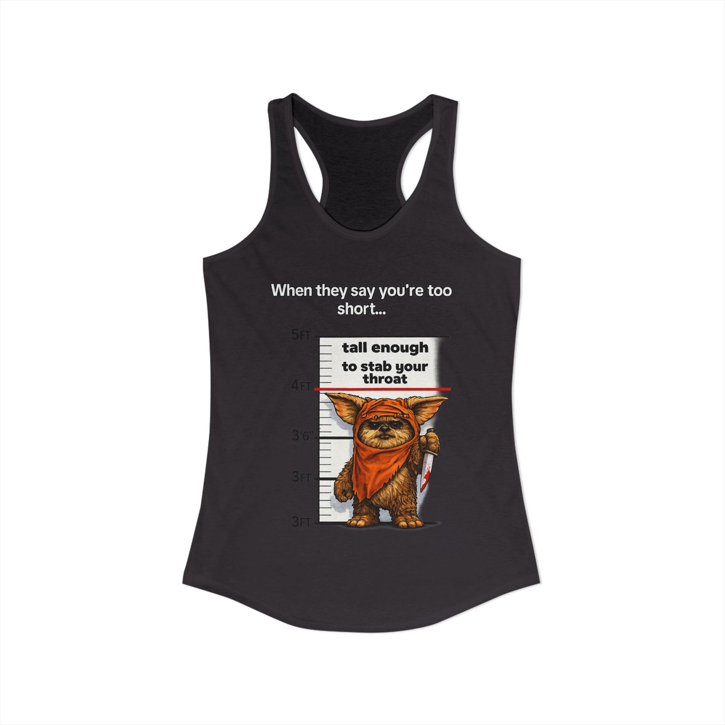 Ewolk Short People Tank Racerback Tank | Novelty Illustration, Cute Character
