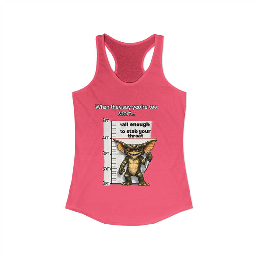 Funny Short People Throat Stab Tank | Sarcastic Quote Graphic