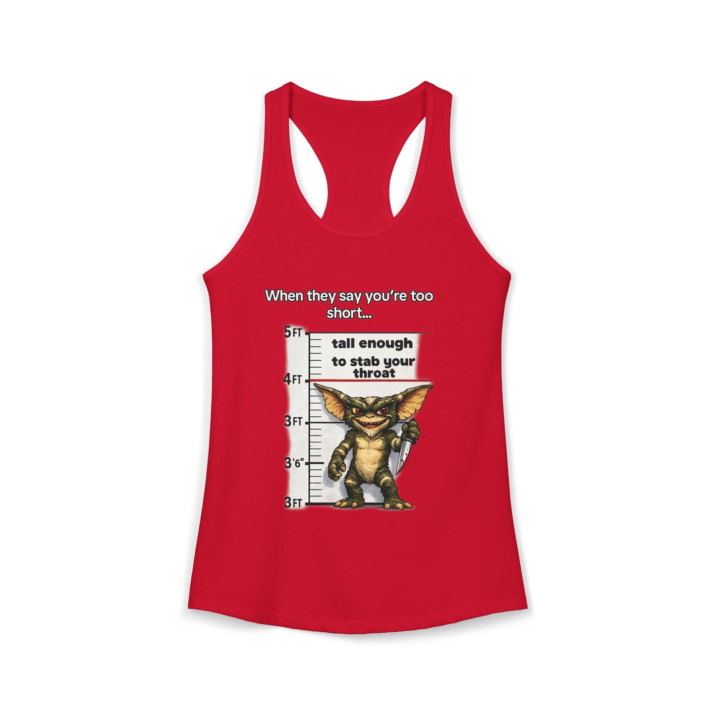 Funny Short People Throat Stab Tank | Sarcastic Quote Graphic