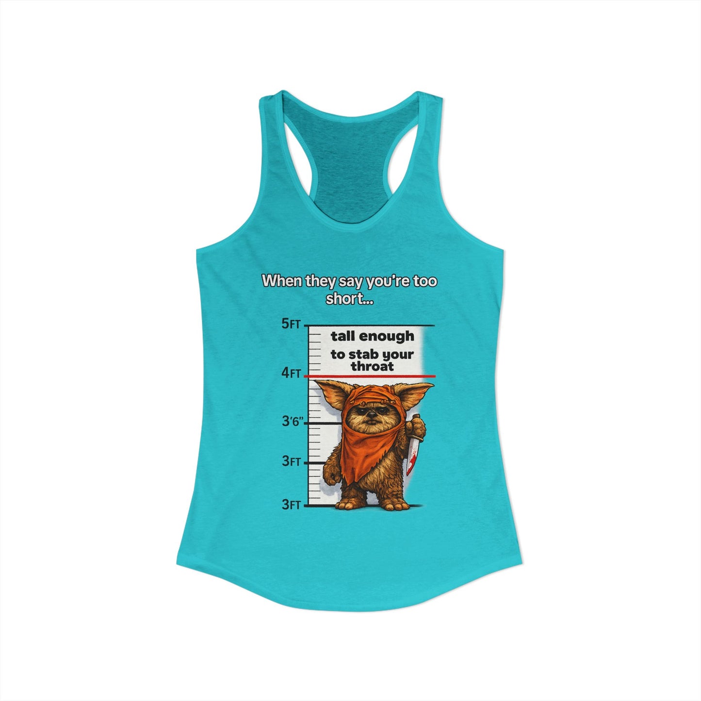 Ewolk Short People Tank Racerback Tank | Novelty Illustration, Cute Character