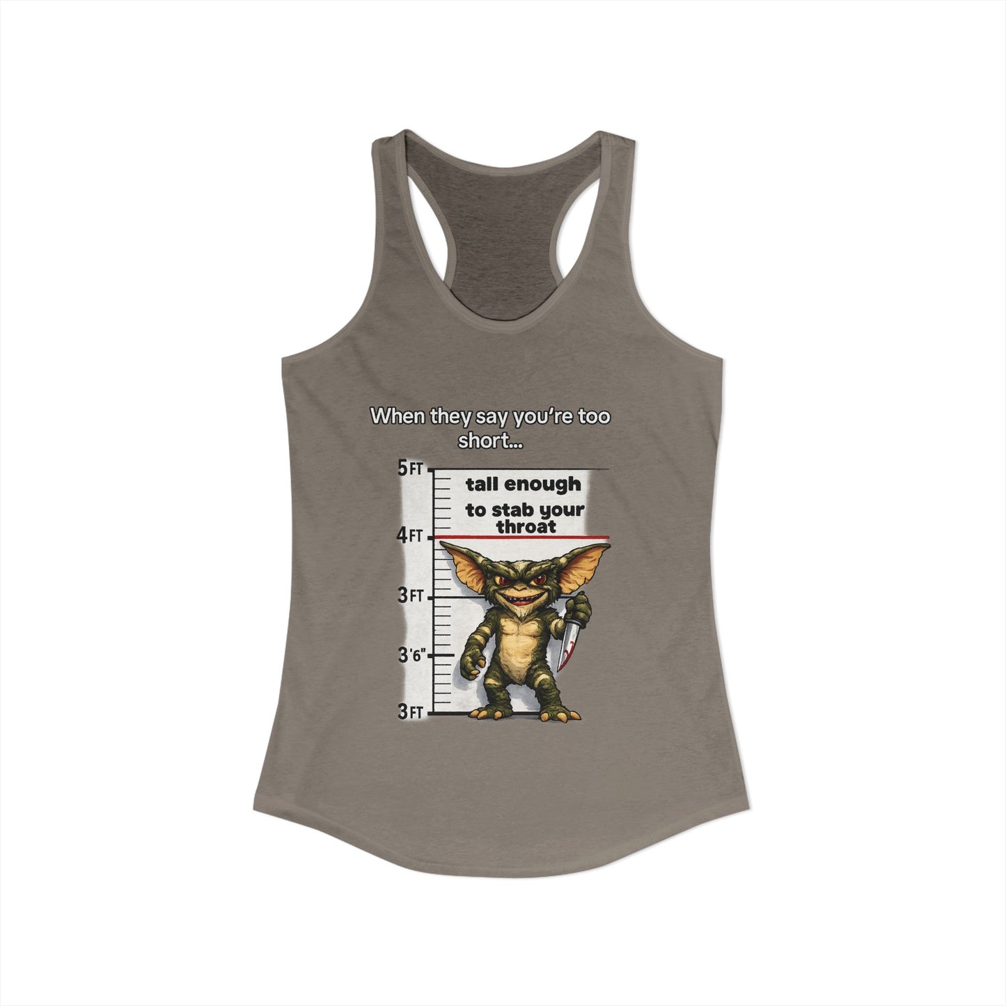 Funny Short People Throat Stab Tank | Sarcastic Quote Graphic