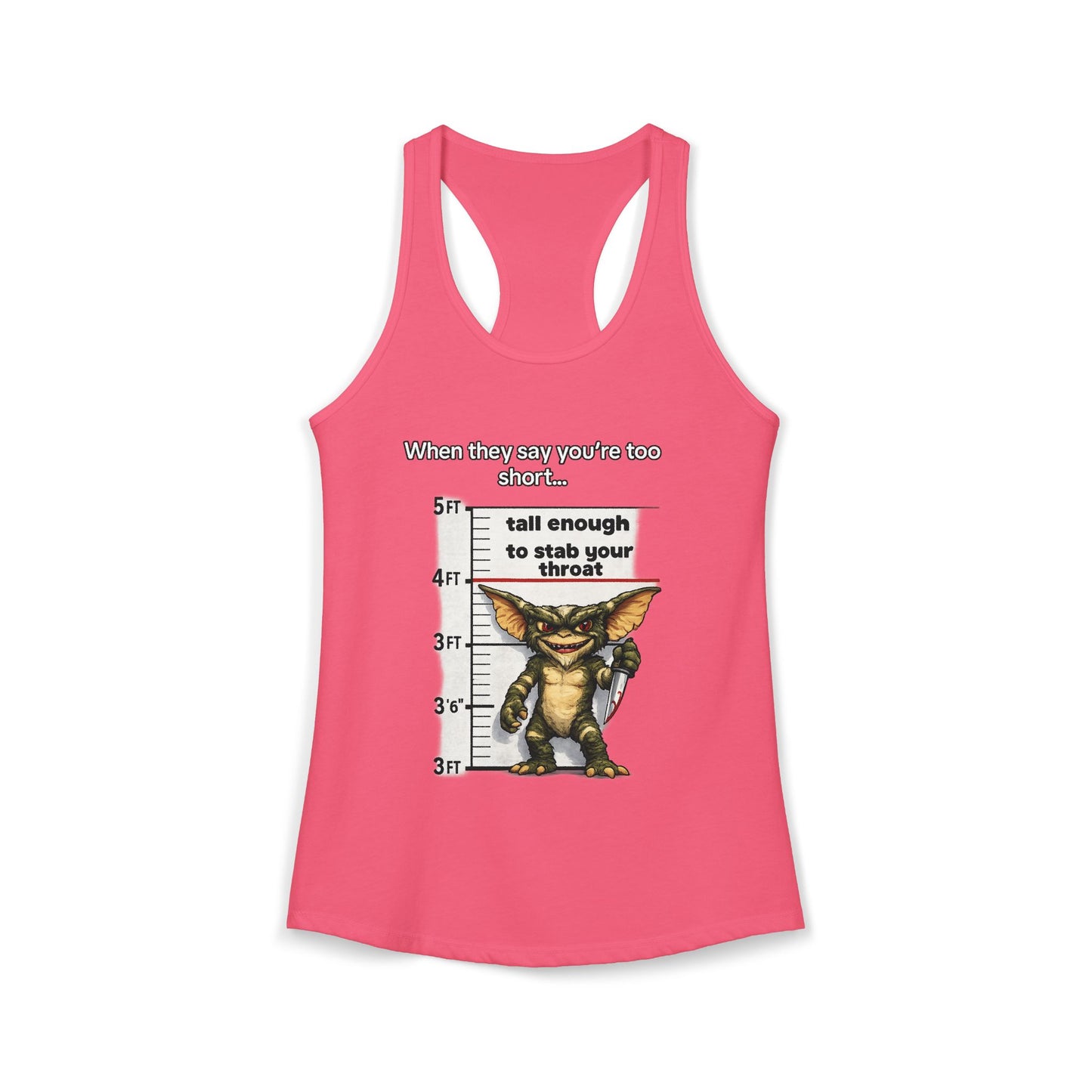 Funny Short People Throat Stab Tank | Sarcastic Quote Graphic