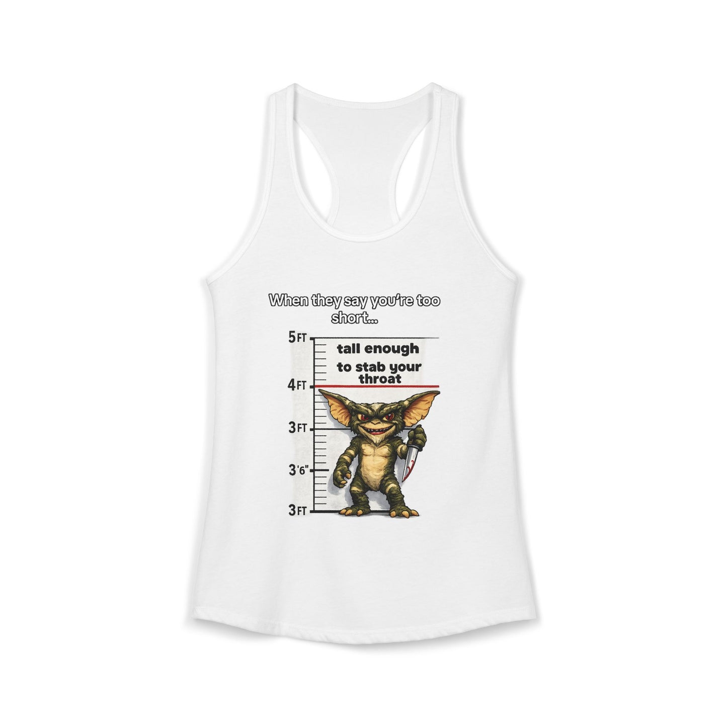 Funny Short People Throat Stab Tank | Sarcastic Quote Graphic