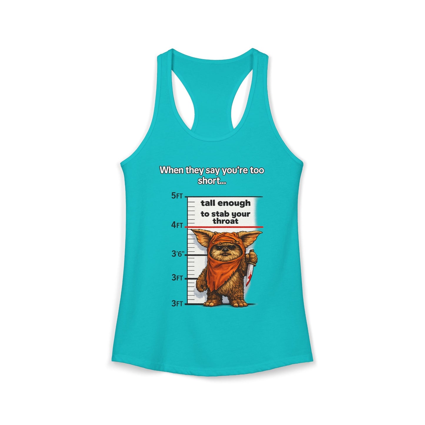 Ewolk Short People Tank Racerback Tank | Novelty Illustration, Cute Character