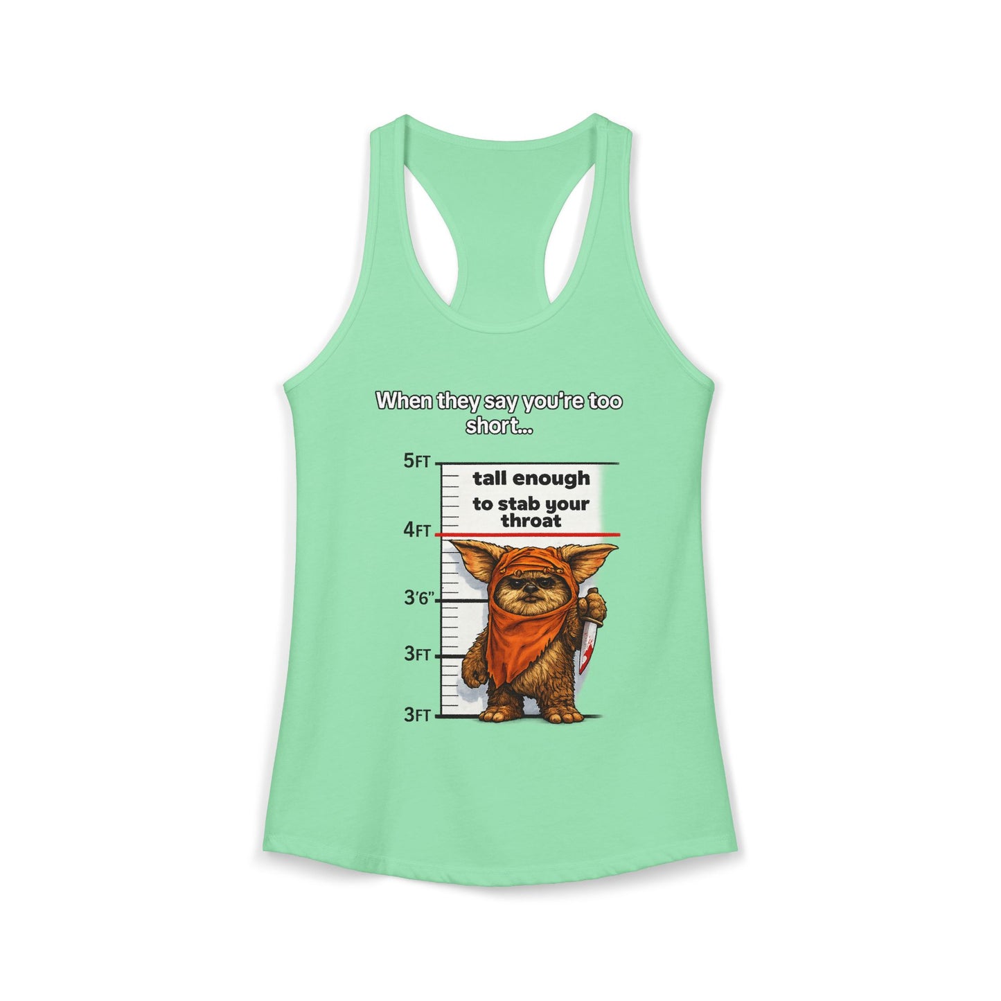 Ewolk Short People Tank Racerback Tank | Novelty Illustration, Cute Character