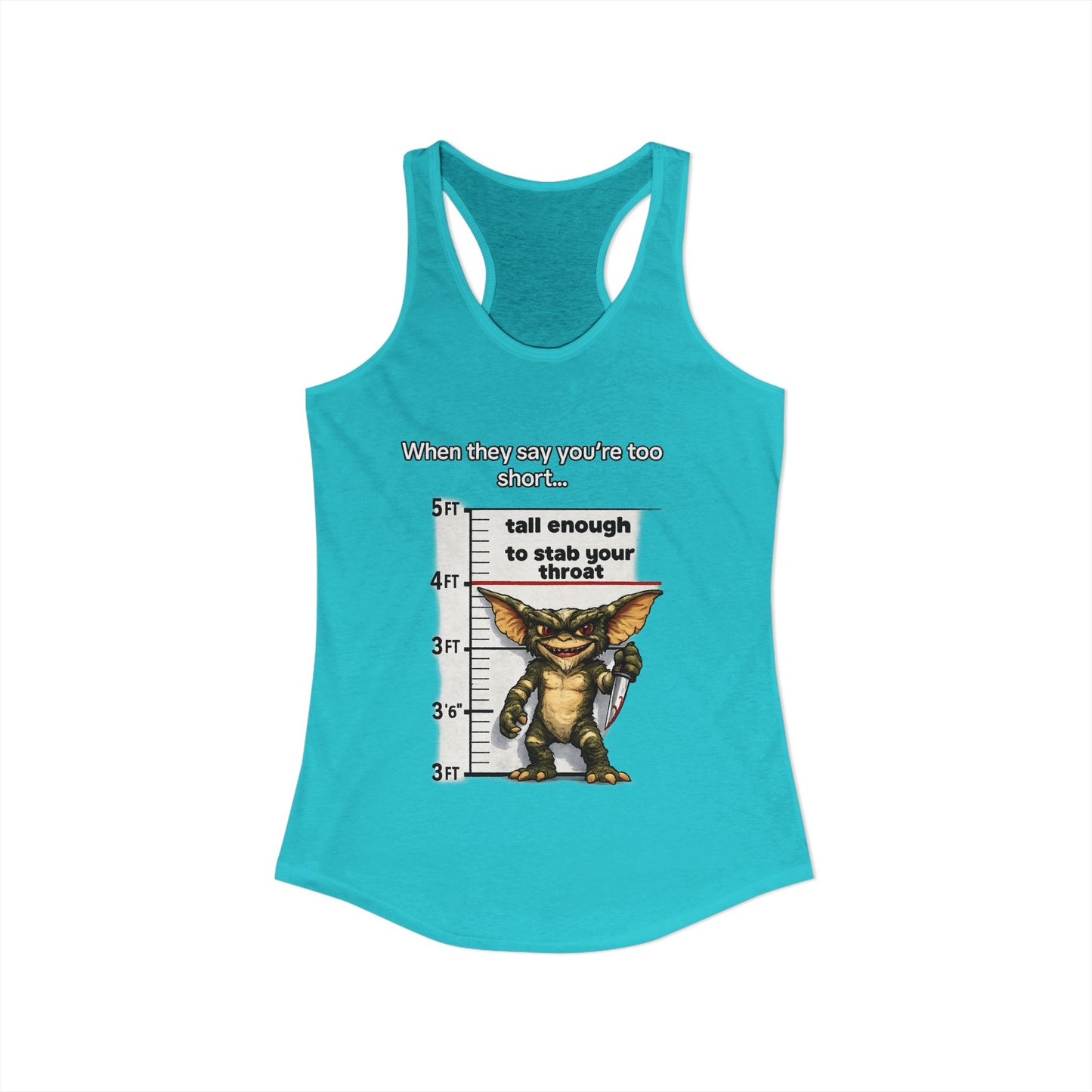 Funny Short People Throat Stab Tank | Sarcastic Quote Graphic