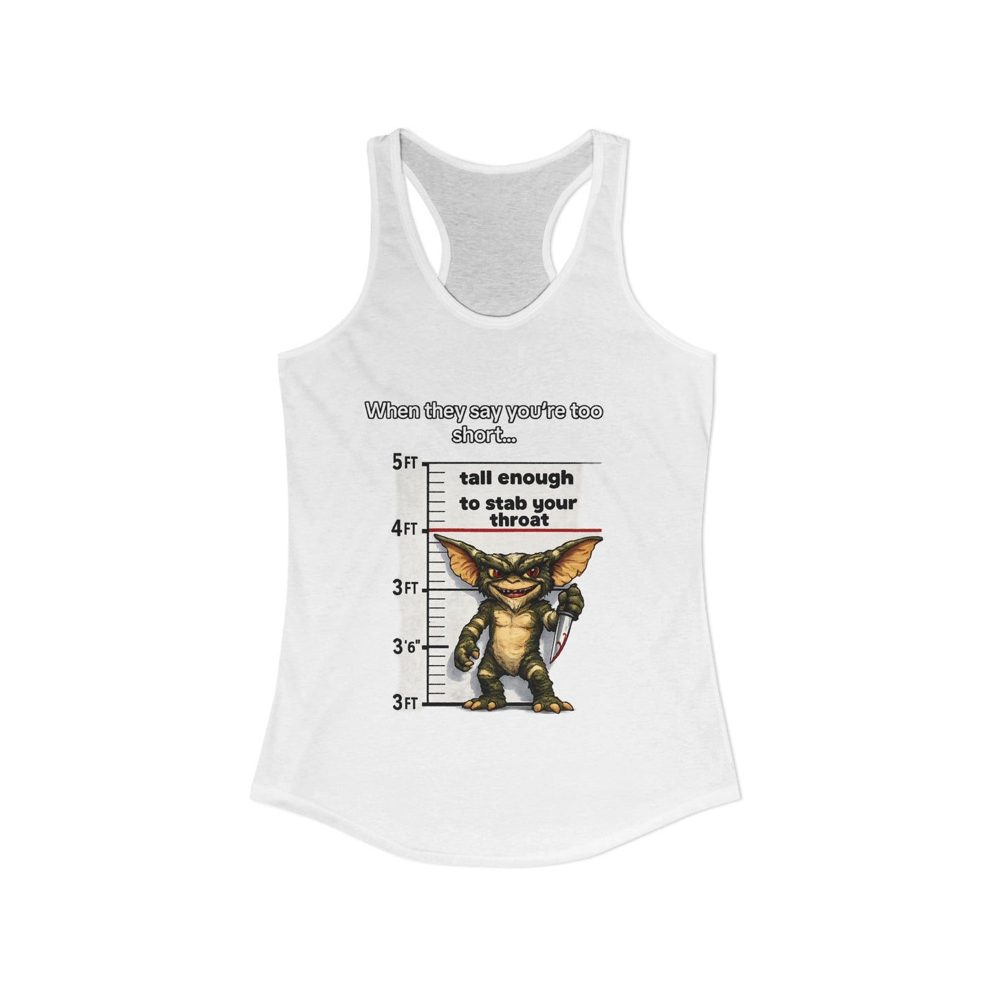 Funny Short People Throat Stab Tank | Sarcastic Quote Graphic