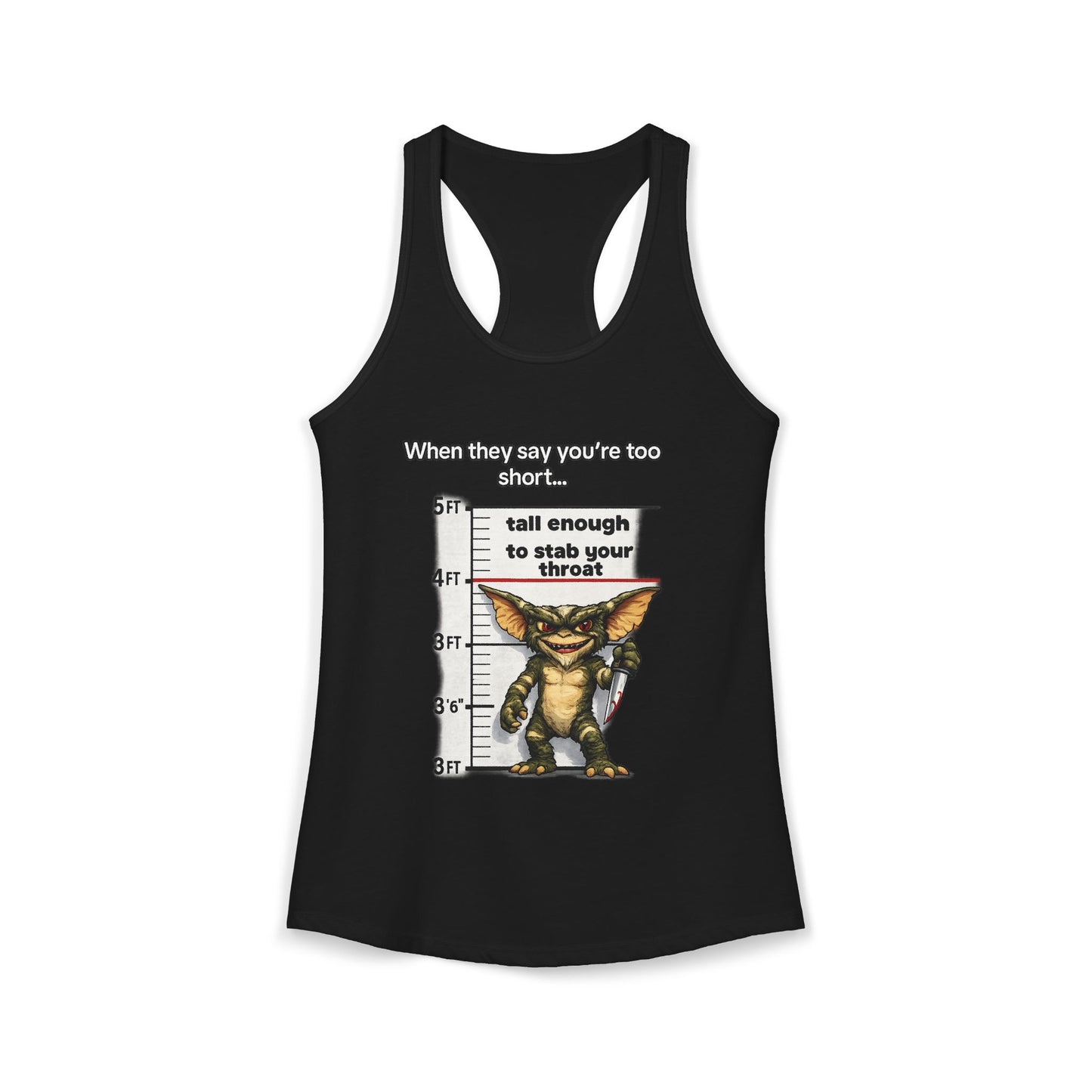 Funny Short People Throat Stab Tank | Sarcastic Quote Graphic