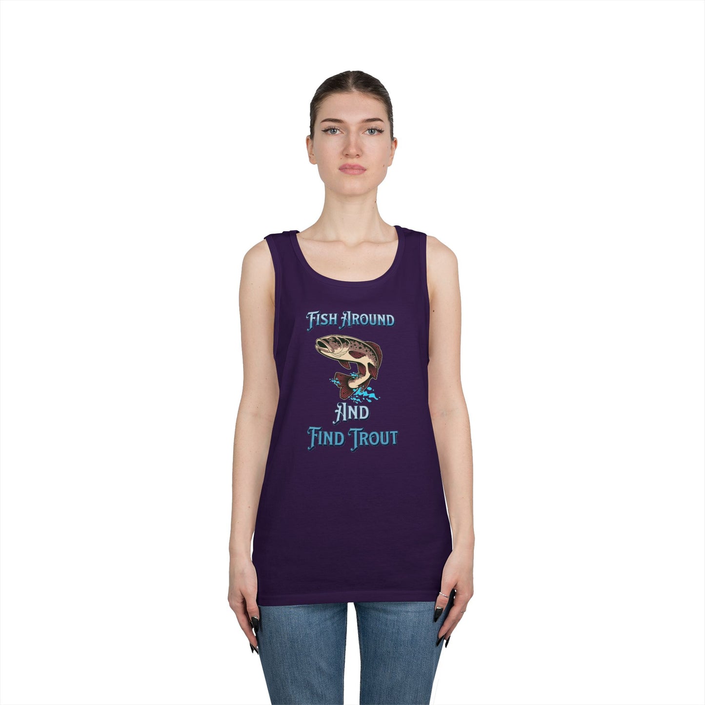 Fish Around Find Trout Tank Top | Trout Fishing Graphic, Angler Shirt