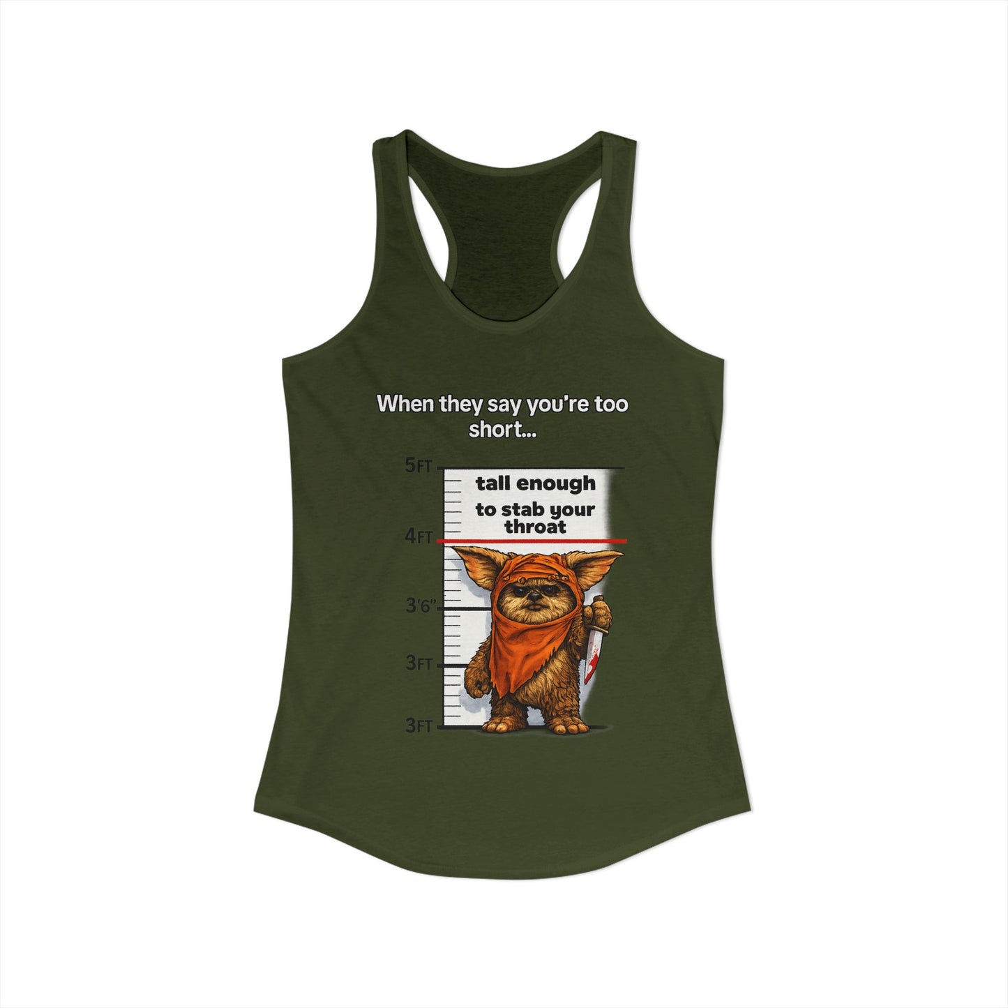 Ewolk Short People Tank Racerback Tank | Novelty Illustration, Cute Character