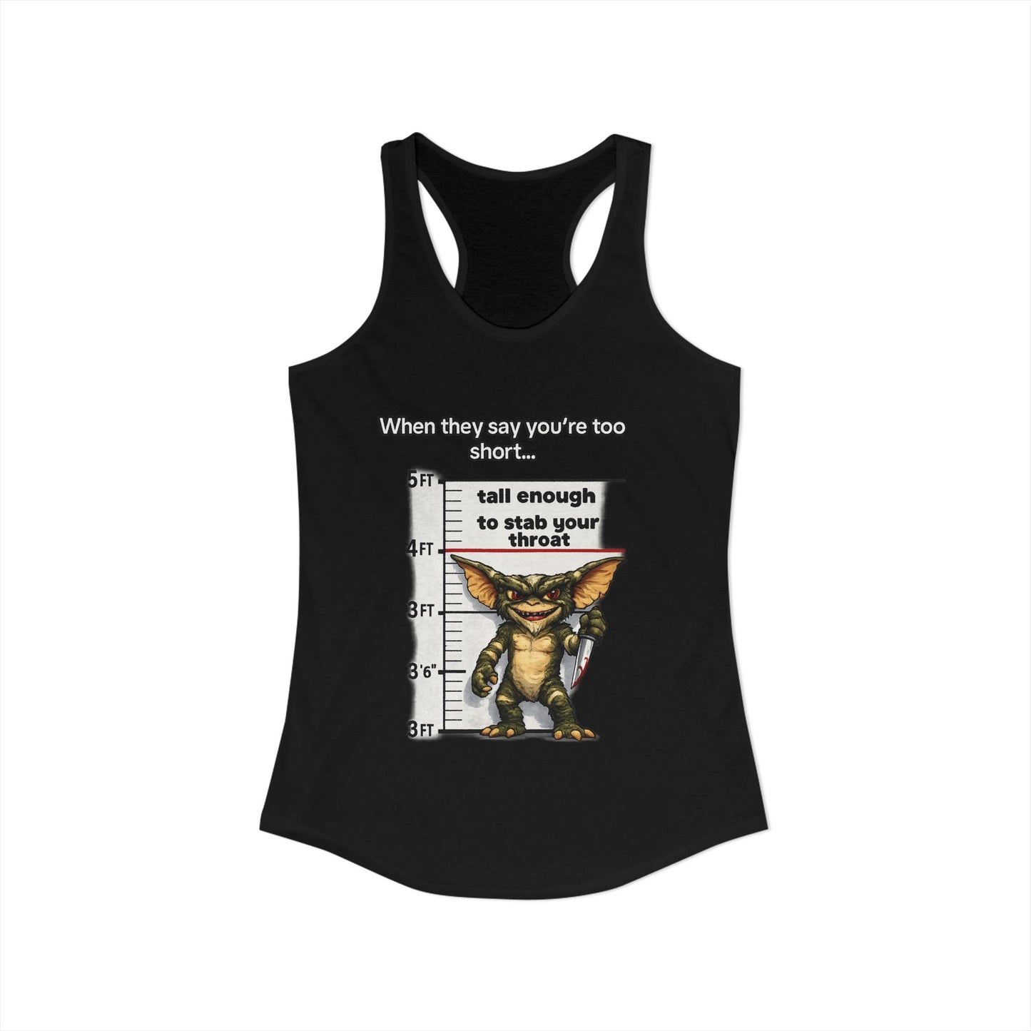 Funny Short People Throat Stab Tank | Sarcastic Quote Graphic