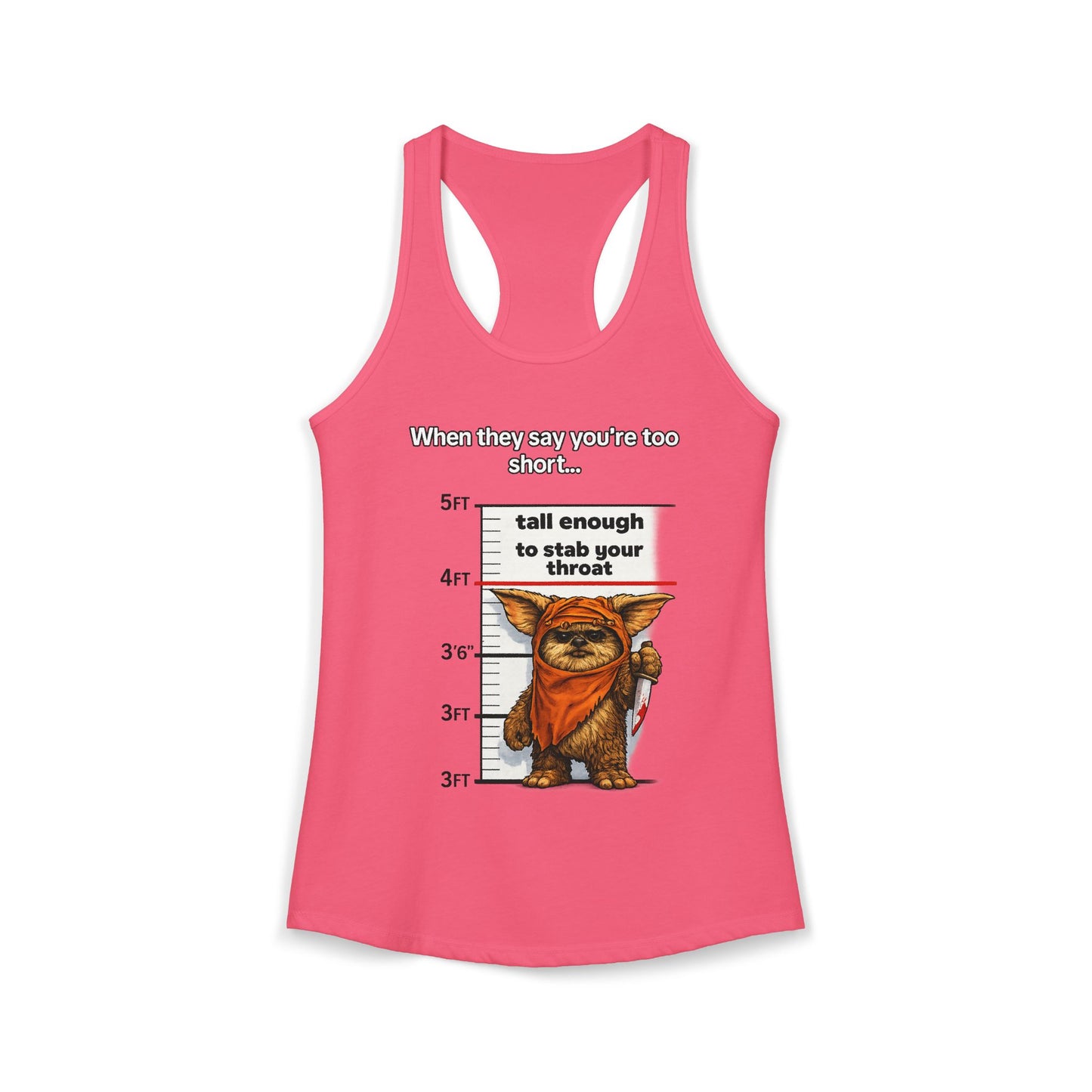 Ewolk Short People Tank Racerback Tank | Novelty Illustration, Cute Character