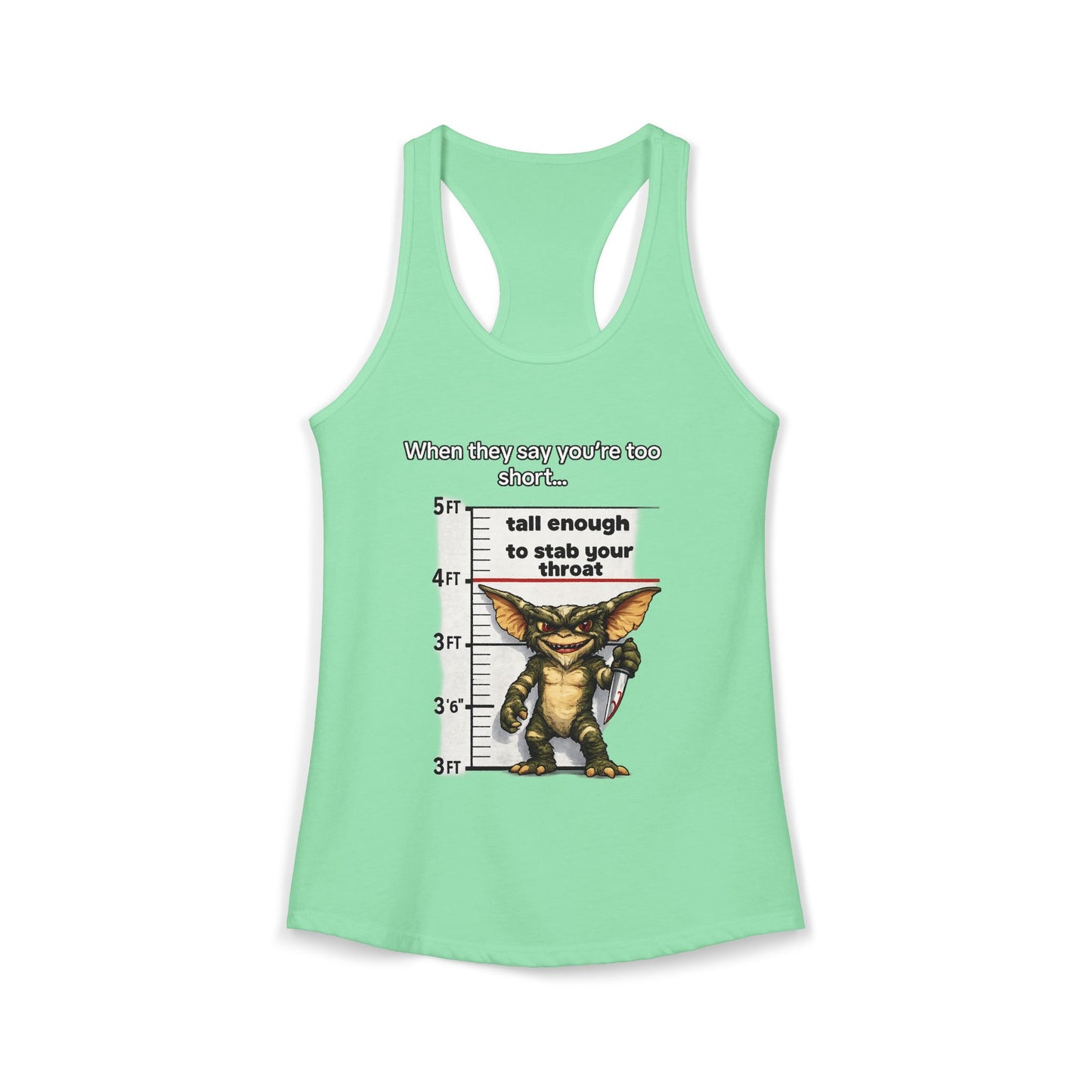 Funny Short People Throat Stab Tank | Sarcastic Quote Graphic