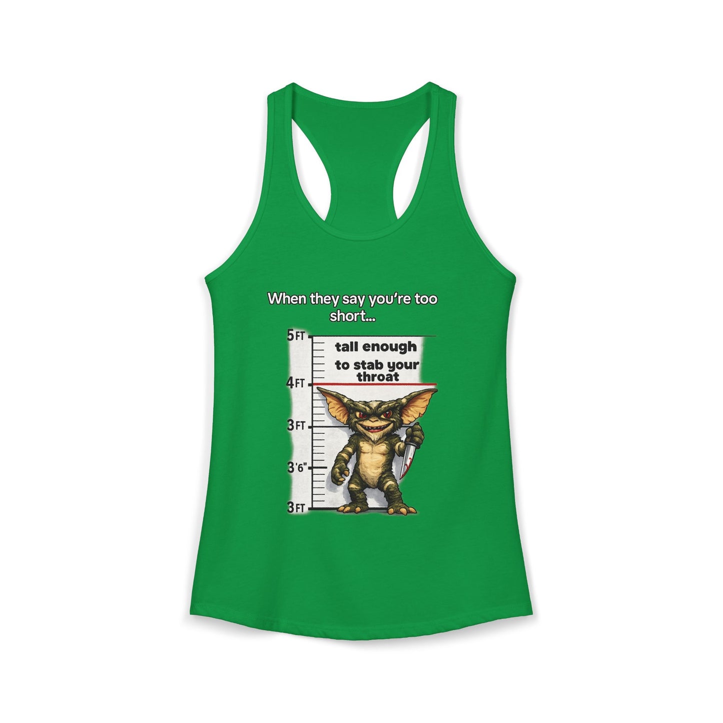 Funny Short People Throat Stab Tank | Sarcastic Quote Graphic