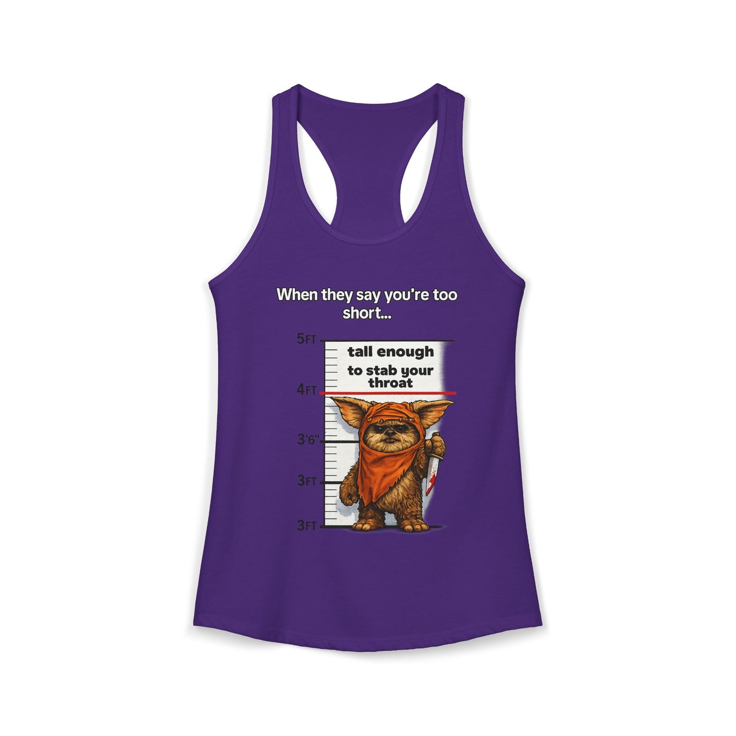Ewolk Short People Tank Racerback Tank | Novelty Illustration, Cute Character