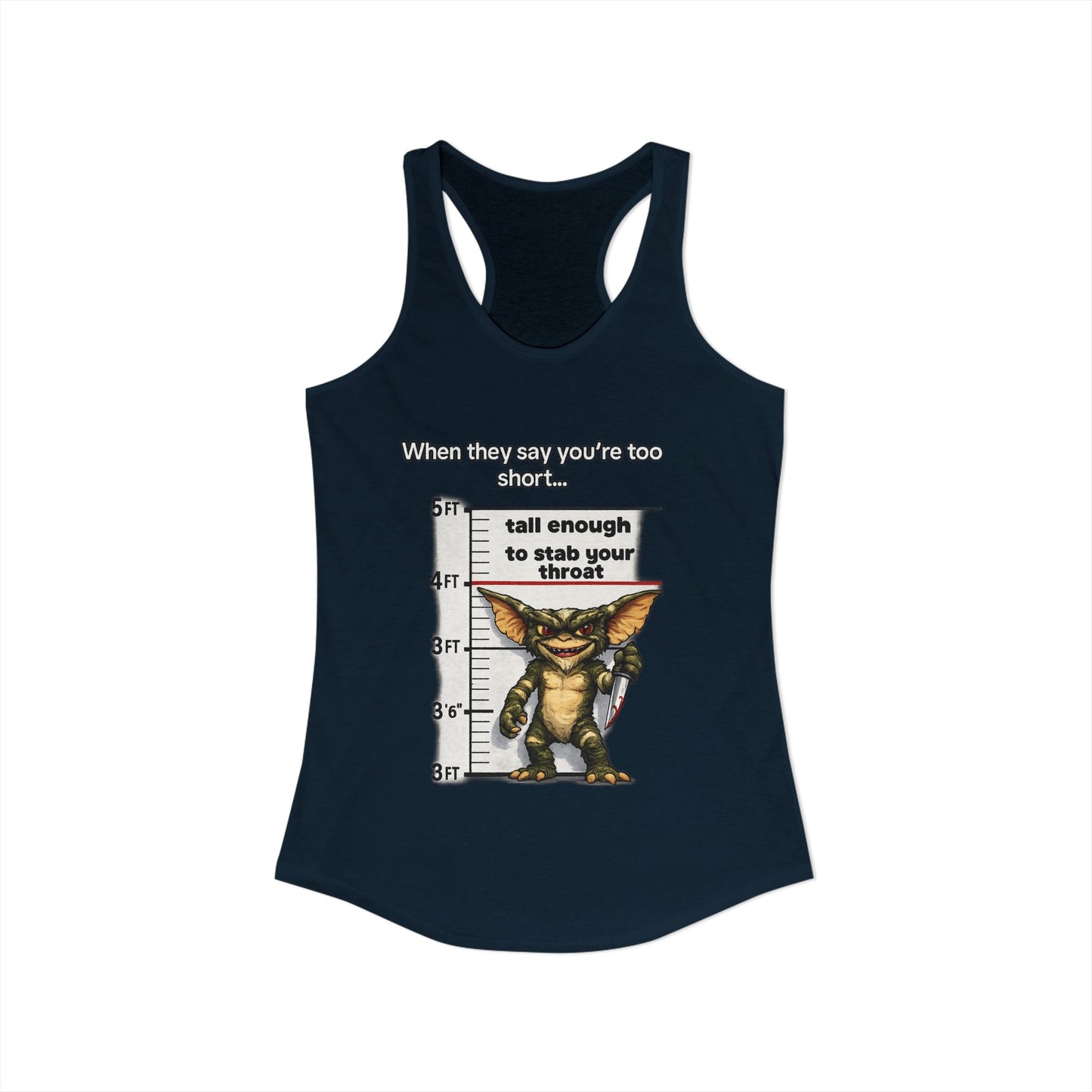 Funny Short People Throat Stab Tank | Sarcastic Quote Graphic