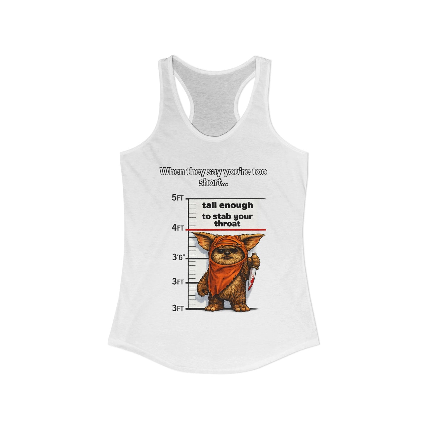 Ewolk Short People Tank Racerback Tank | Novelty Illustration, Cute Character