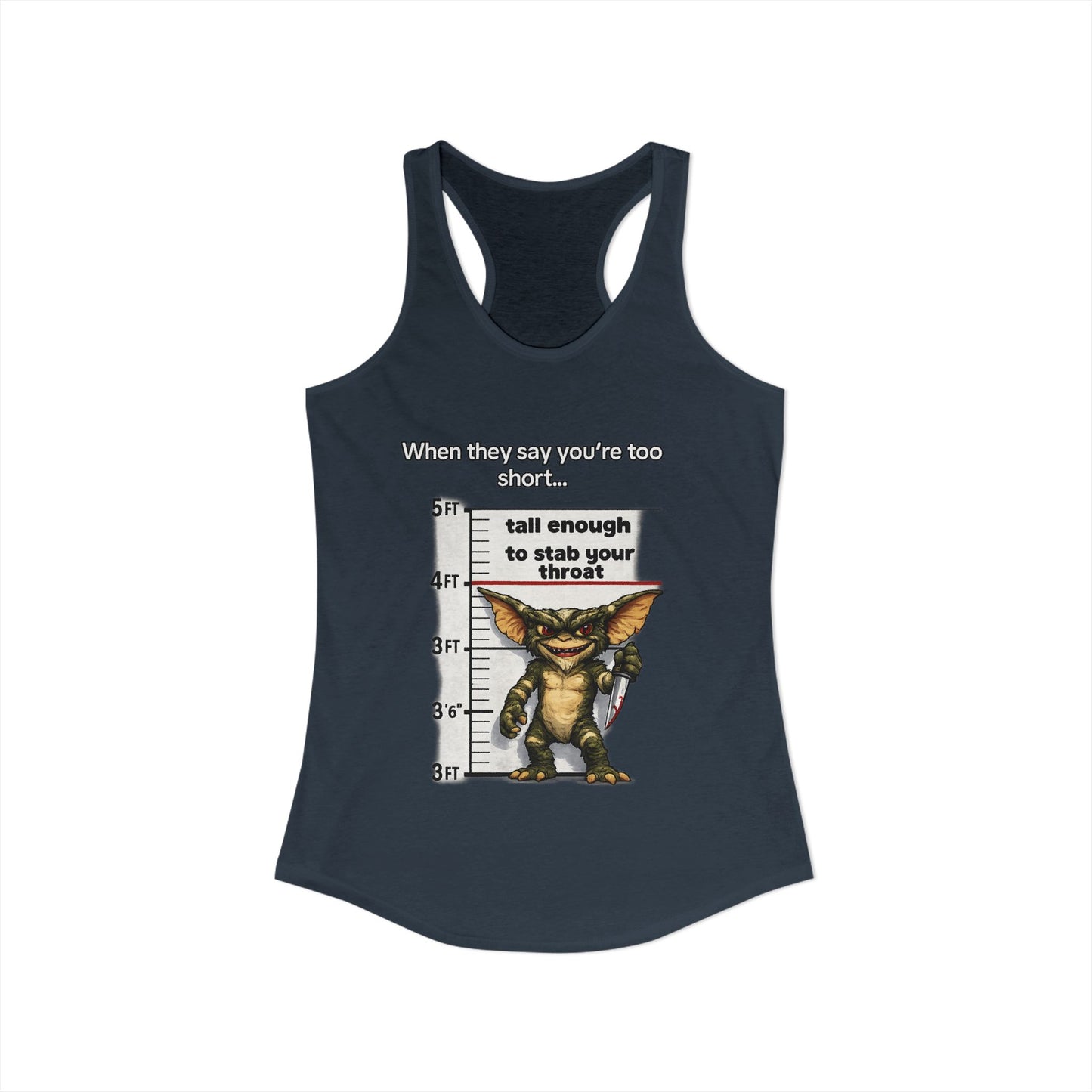 Funny Short People Throat Stab Tank | Sarcastic Quote Graphic