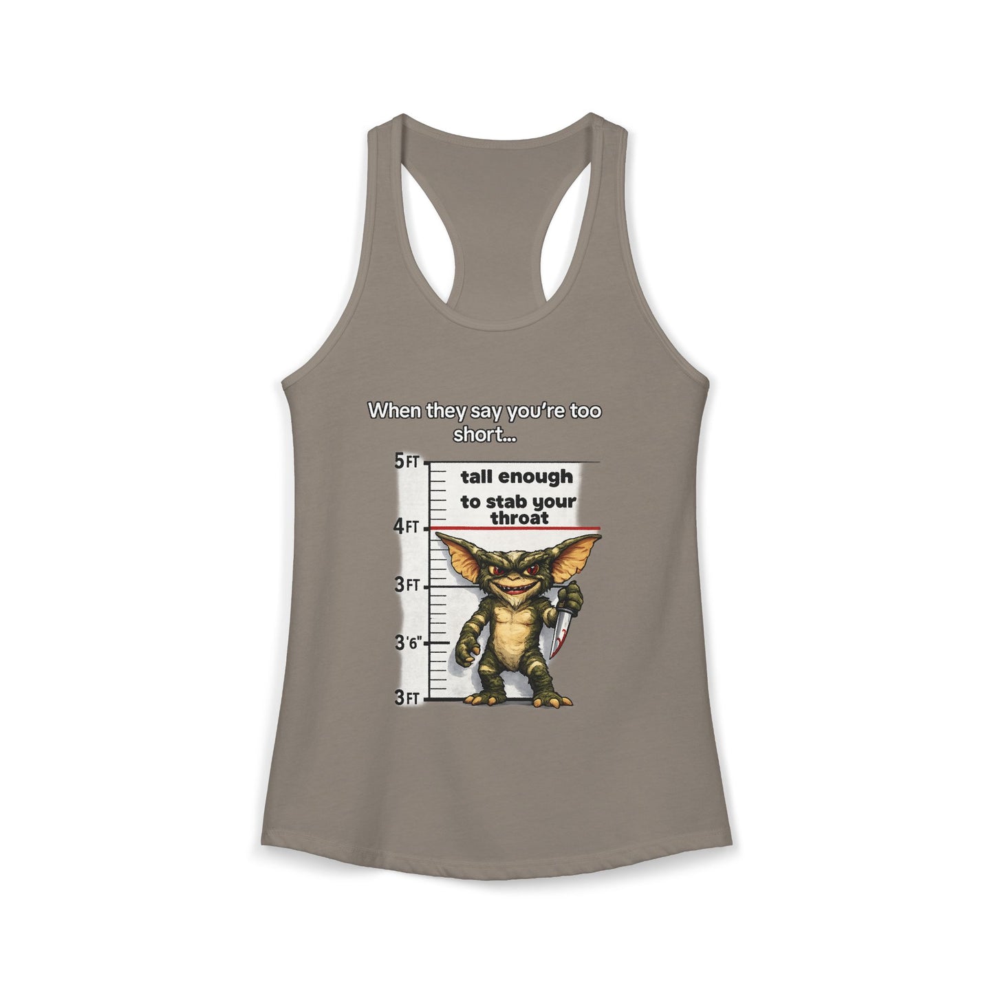 Funny Short People Throat Stab Tank | Sarcastic Quote Graphic