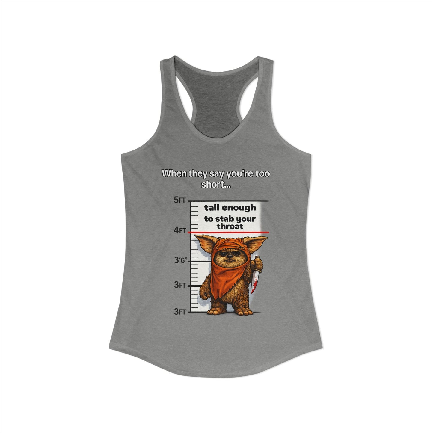 Ewolk Short People Tank Racerback Tank | Novelty Illustration, Cute Character