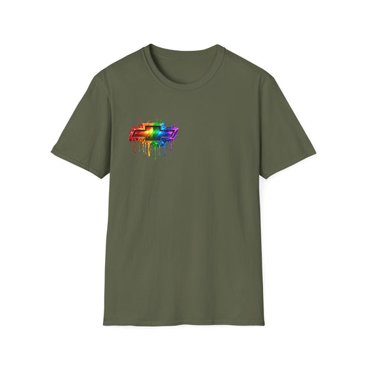 Rainbow Drip Retro Station Wagon T-Shirt | front and back HHR SS