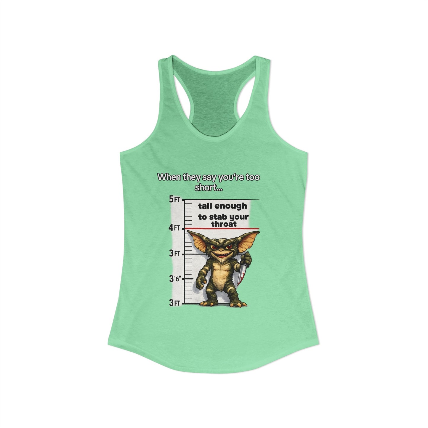 Funny Short People Throat Stab Tank | Sarcastic Quote Graphic