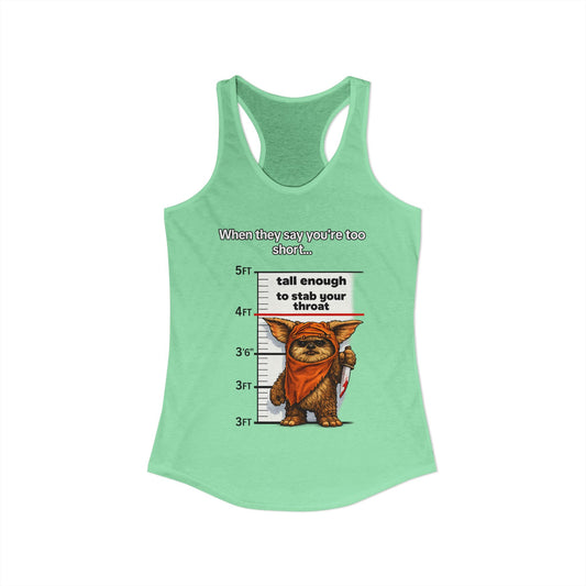 Ewolk Short People Tank Racerback Tank | Novelty Illustration, Cute Character