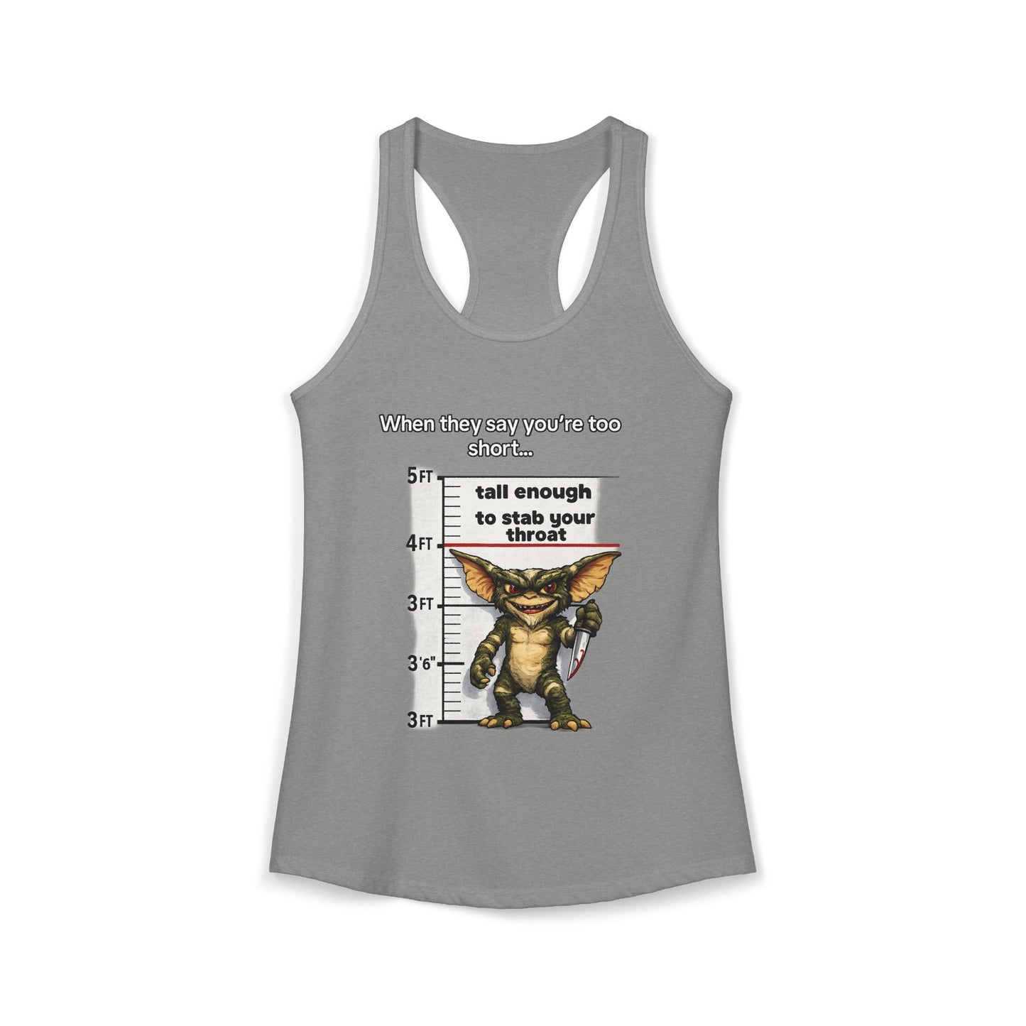 Funny Short People Throat Stab Tank | Sarcastic Quote Graphic