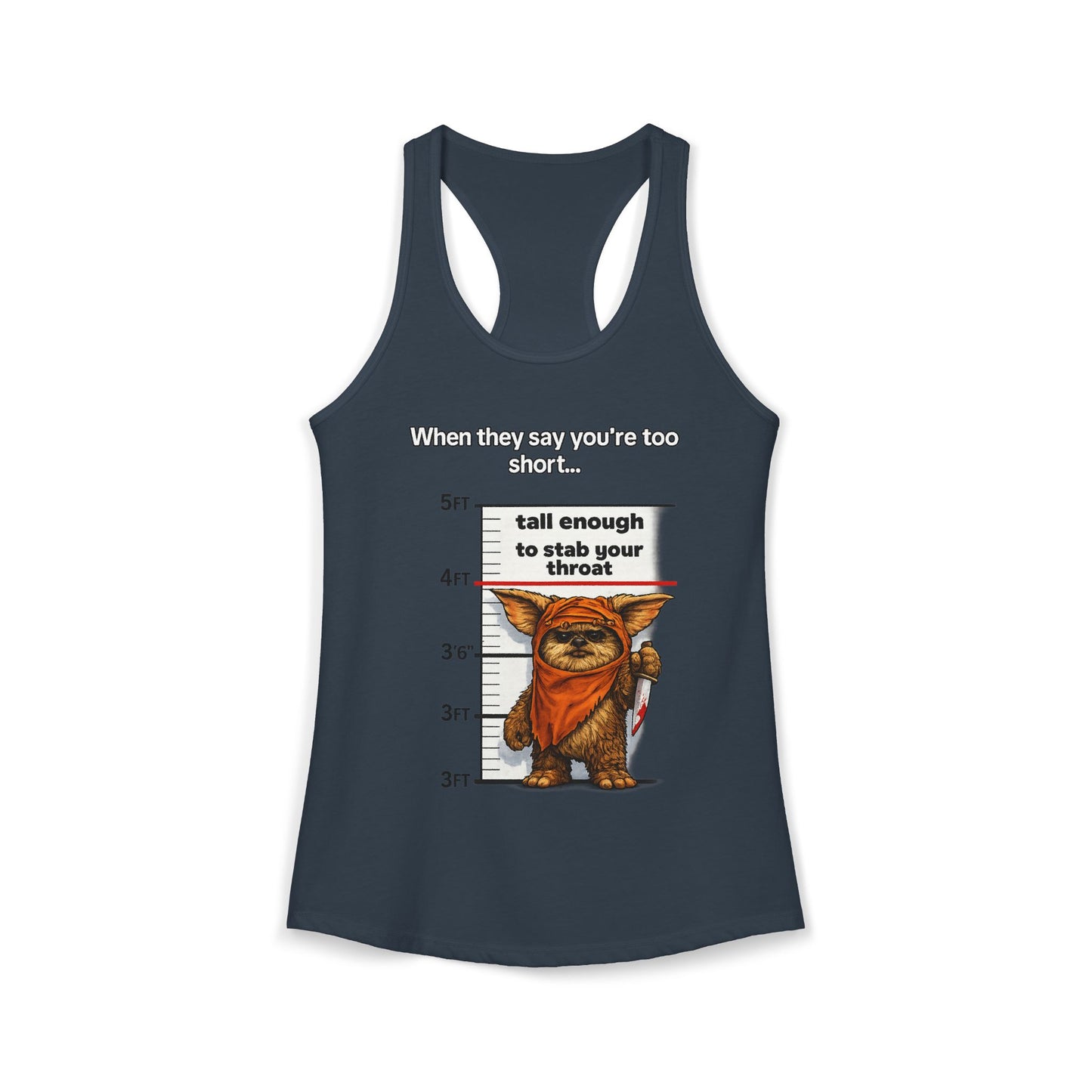 Ewolk Short People Tank Racerback Tank | Novelty Illustration, Cute Character