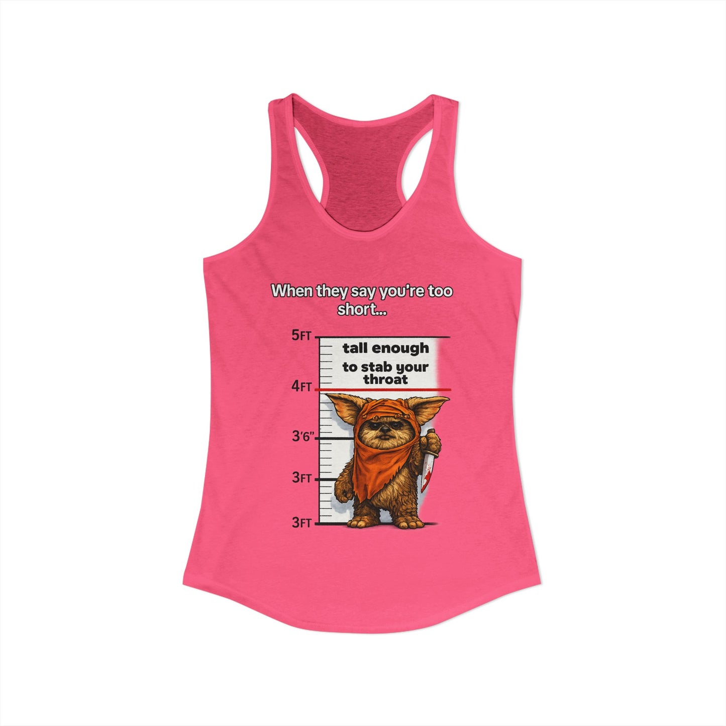 Ewolk Short People Tank Racerback Tank | Novelty Illustration, Cute Character