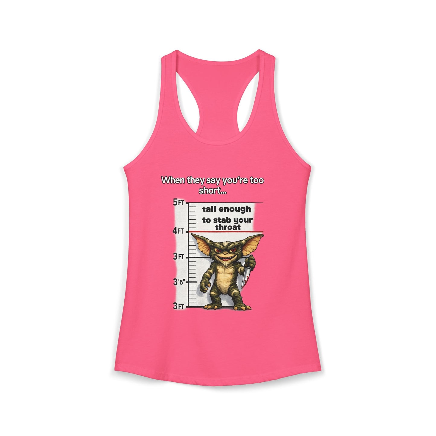 Funny Short People Throat Stab Tank | Sarcastic Quote Graphic