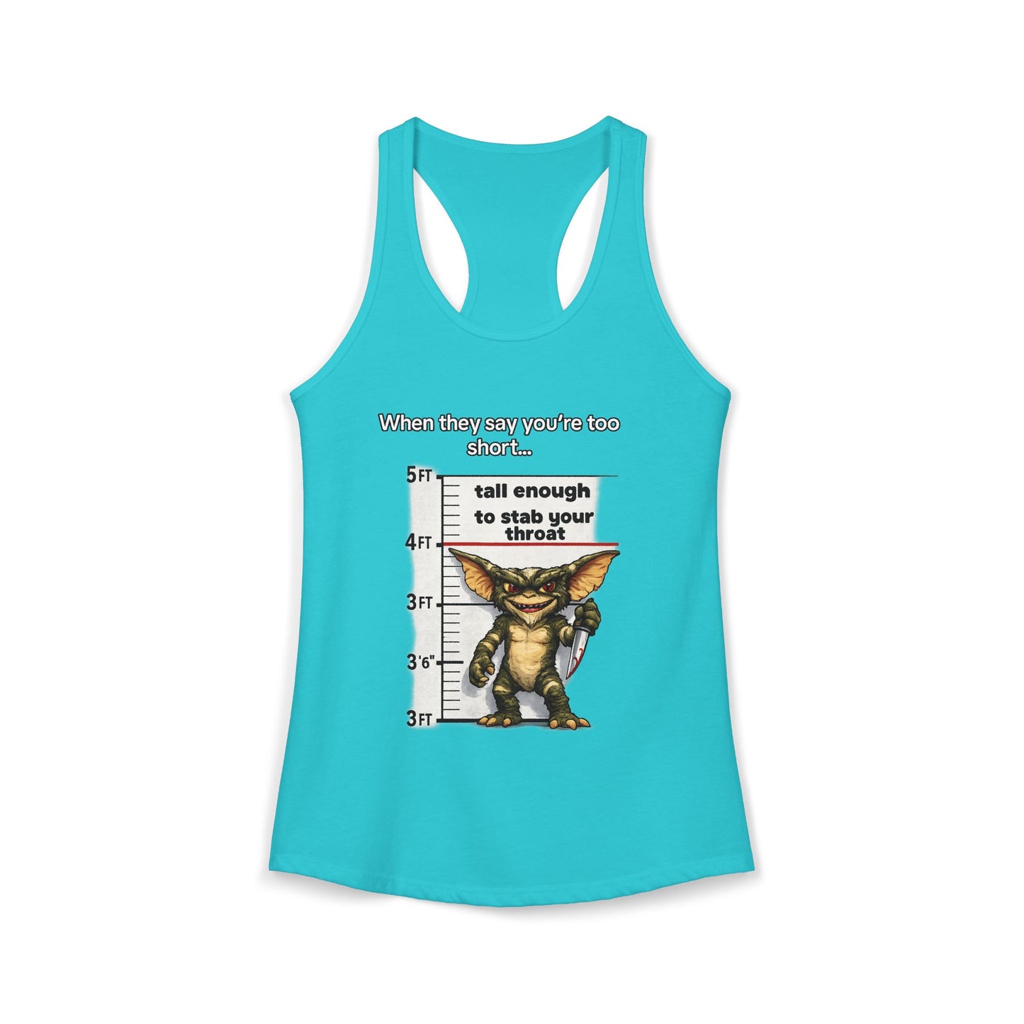 Funny Short People Throat Stab Tank | Sarcastic Quote Graphic