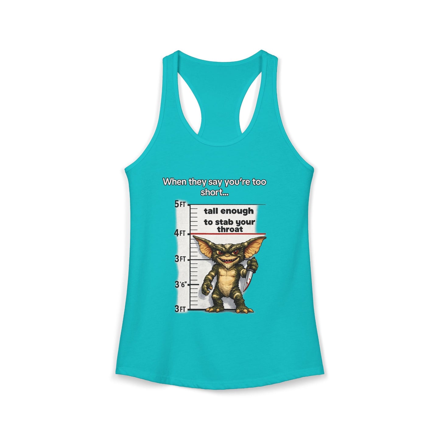 Funny Short People Throat Stab Tank | Sarcastic Quote Graphic