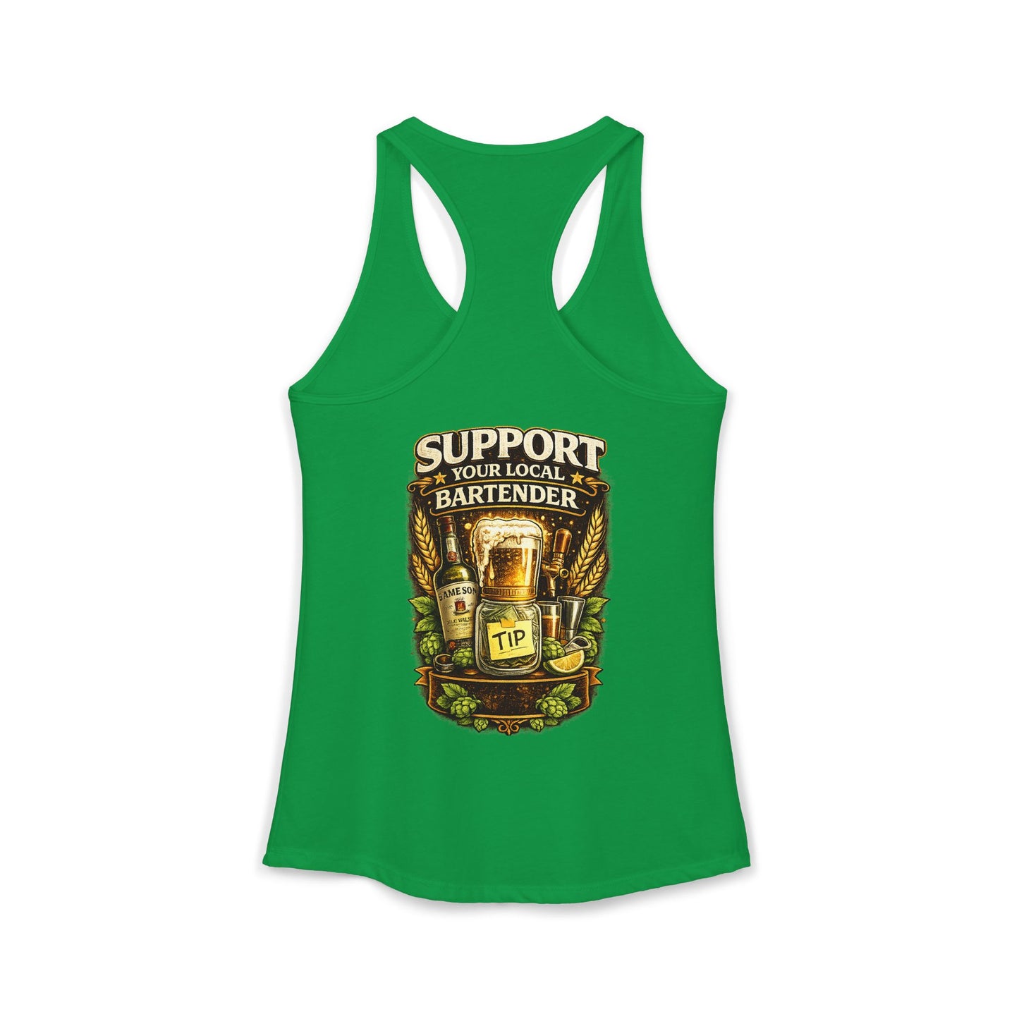 Support Your Local Bartender Racerback Tank, Tip Local Bar Staff