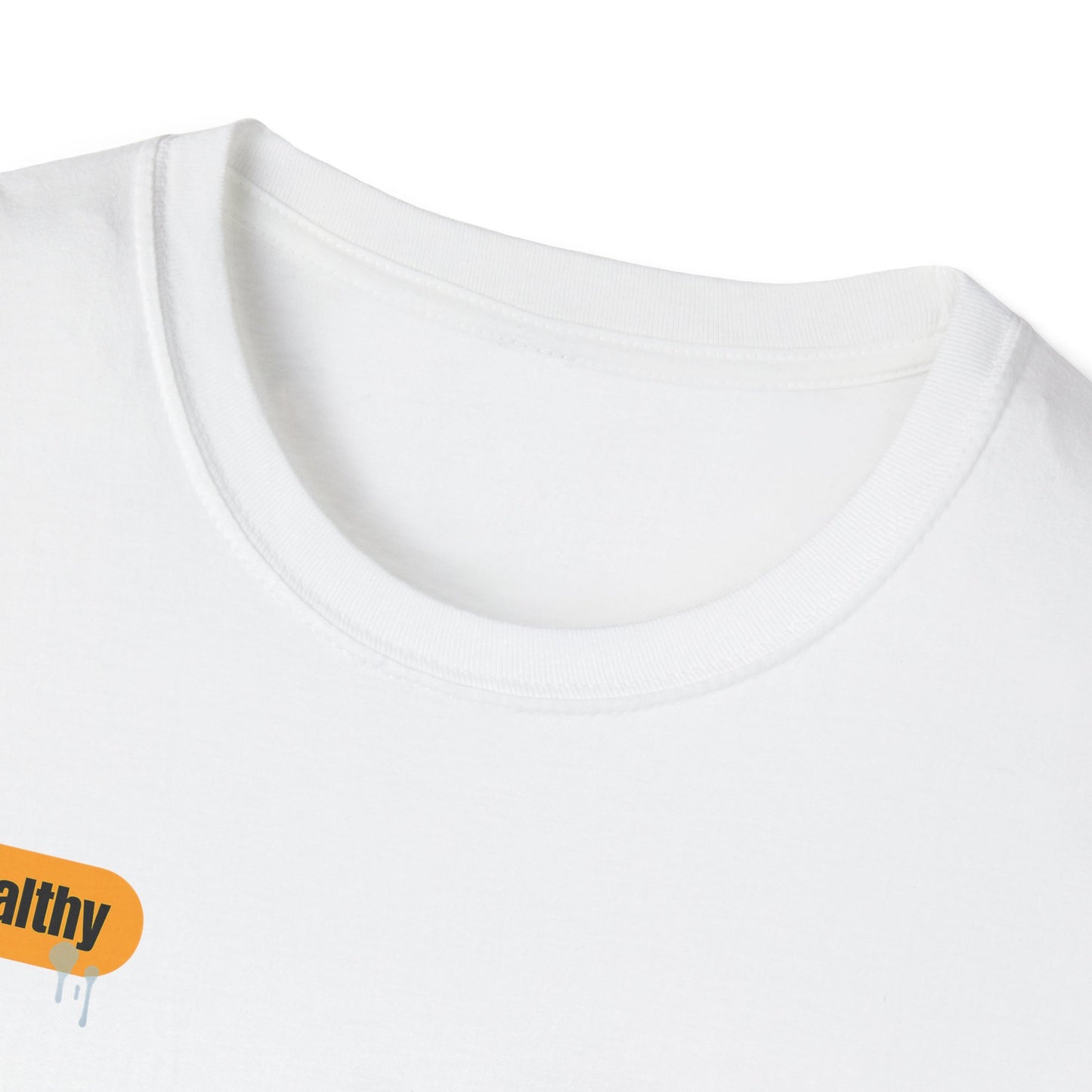 Eat health tee in red text