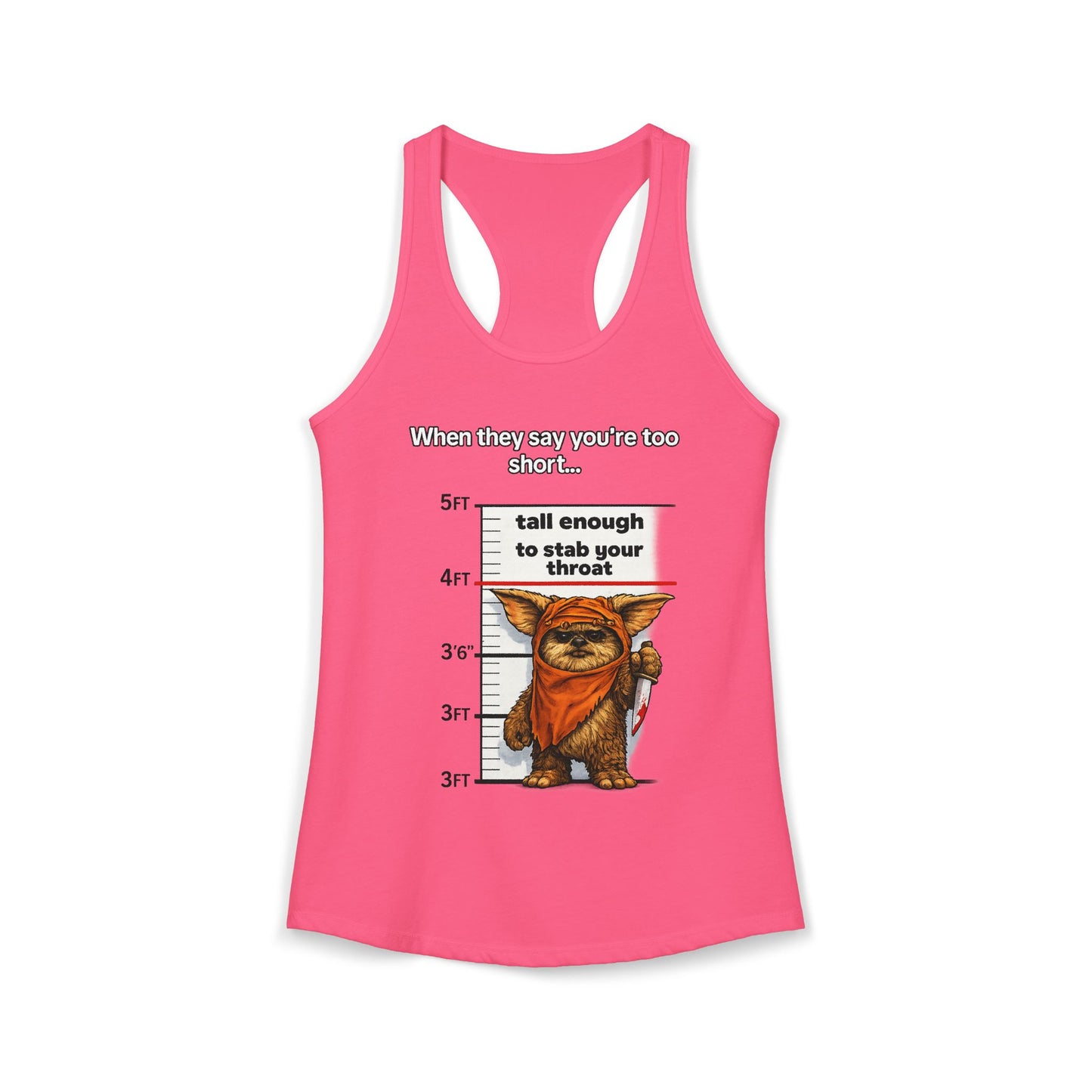Ewolk Short People Tank Racerback Tank | Novelty Illustration, Cute Character