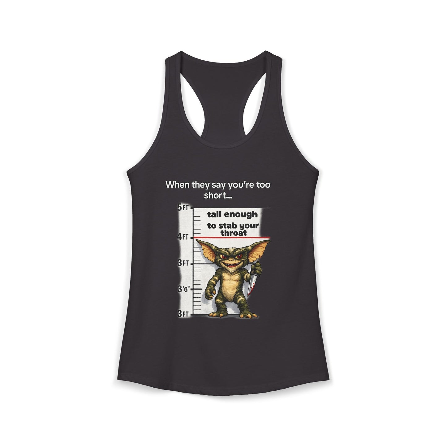 Funny Short People Throat Stab Tank | Sarcastic Quote Graphic