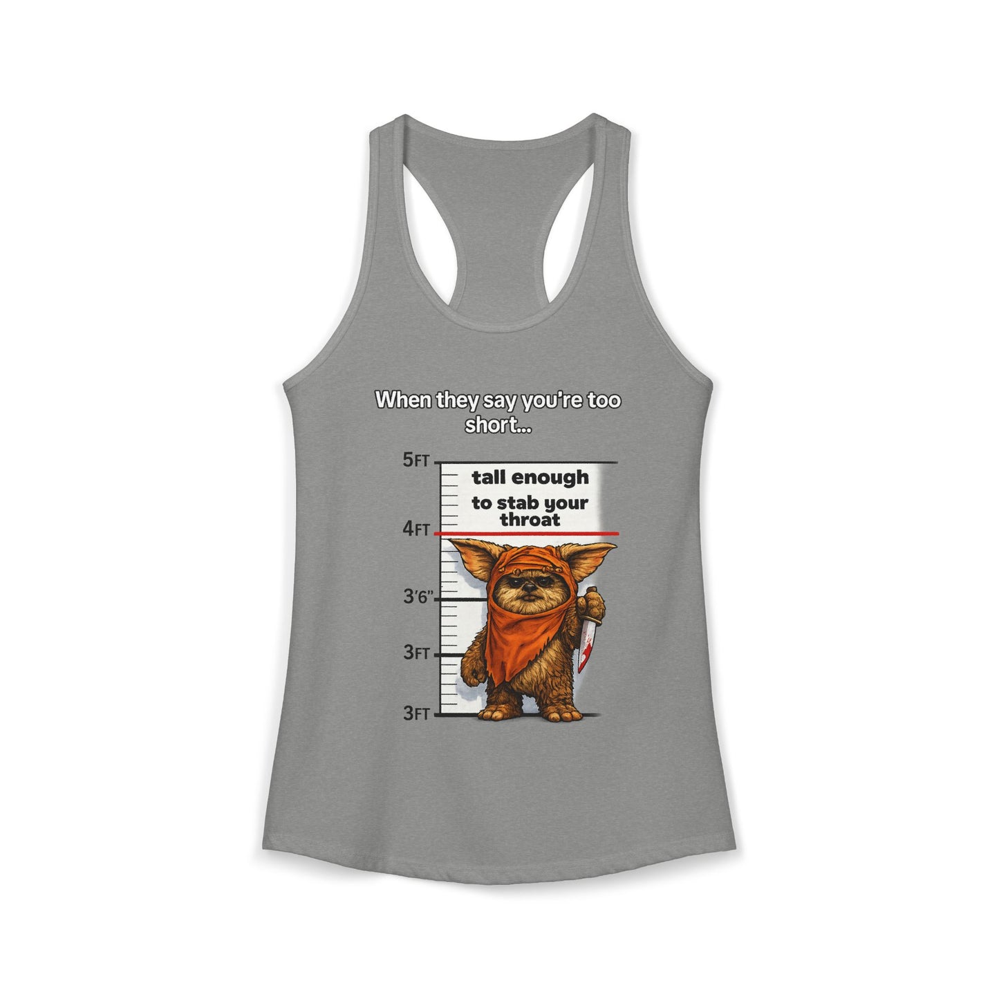 Ewolk Short People Tank Racerback Tank | Novelty Illustration, Cute Character