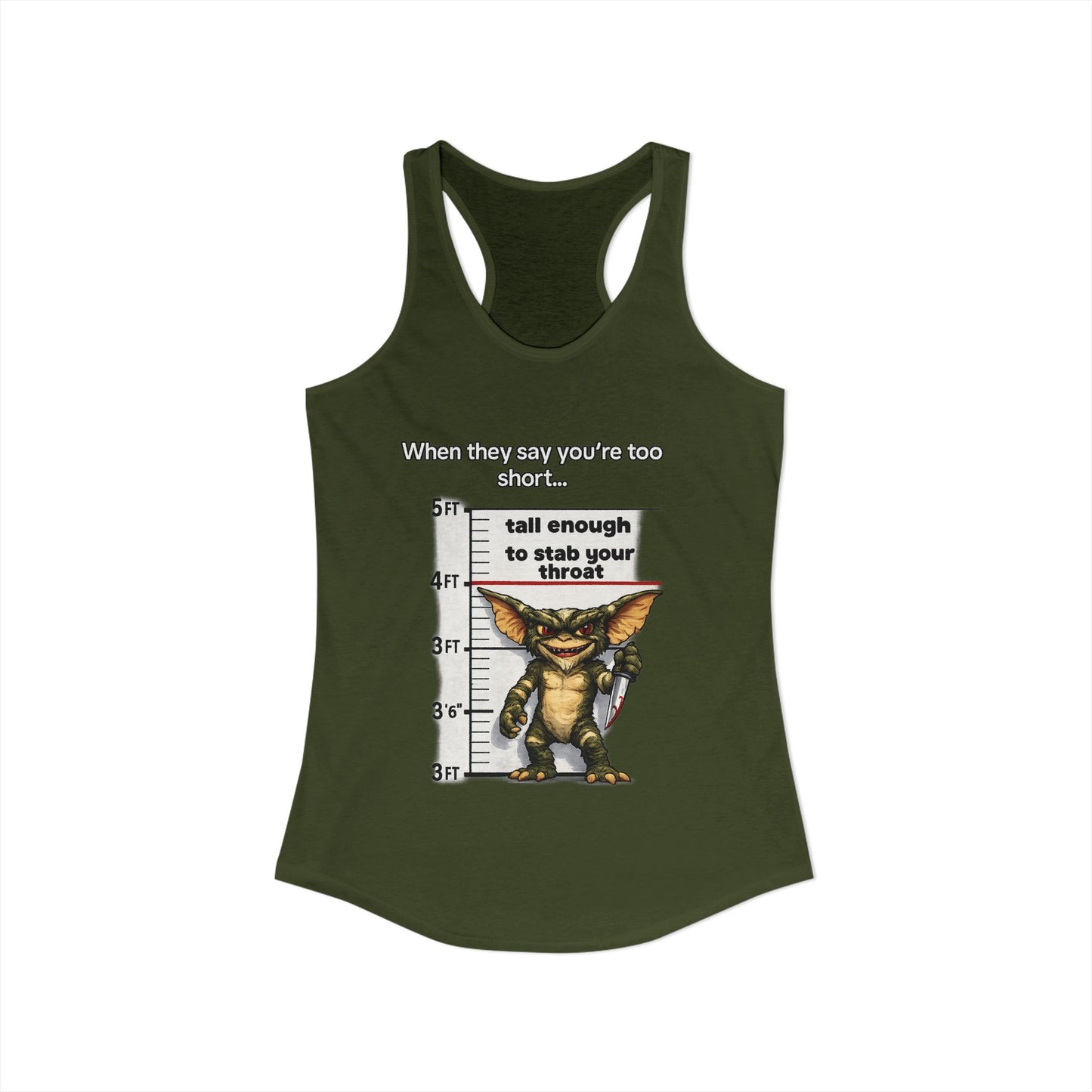 Funny Short People Throat Stab Tank | Sarcastic Quote Graphic